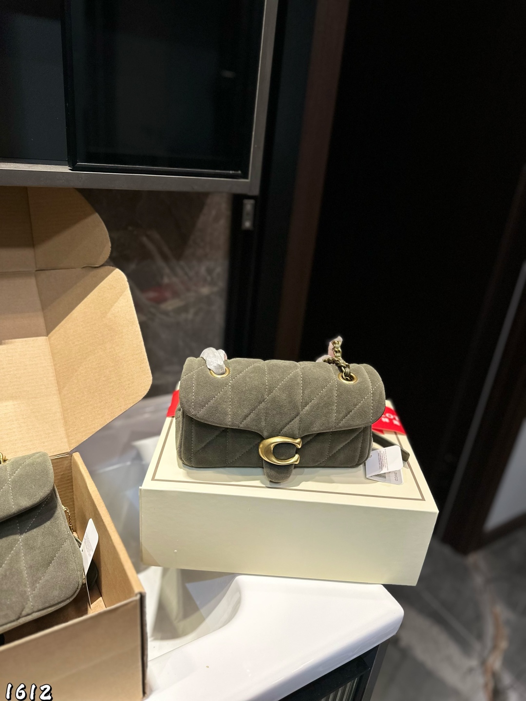 Coach All Black Otabby chain bag