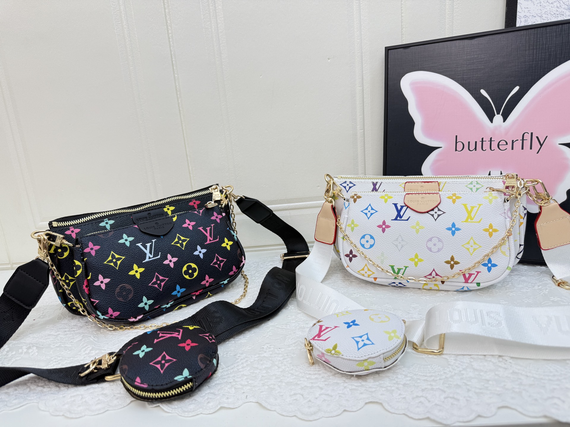 LV three-piece set bag of 8A quality