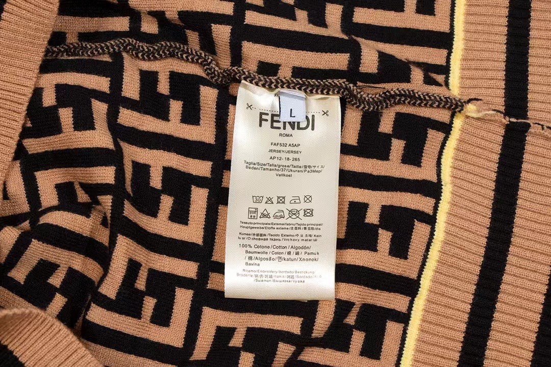 FENDI FW Crew Neck Long-Sleeved Knit Sweater