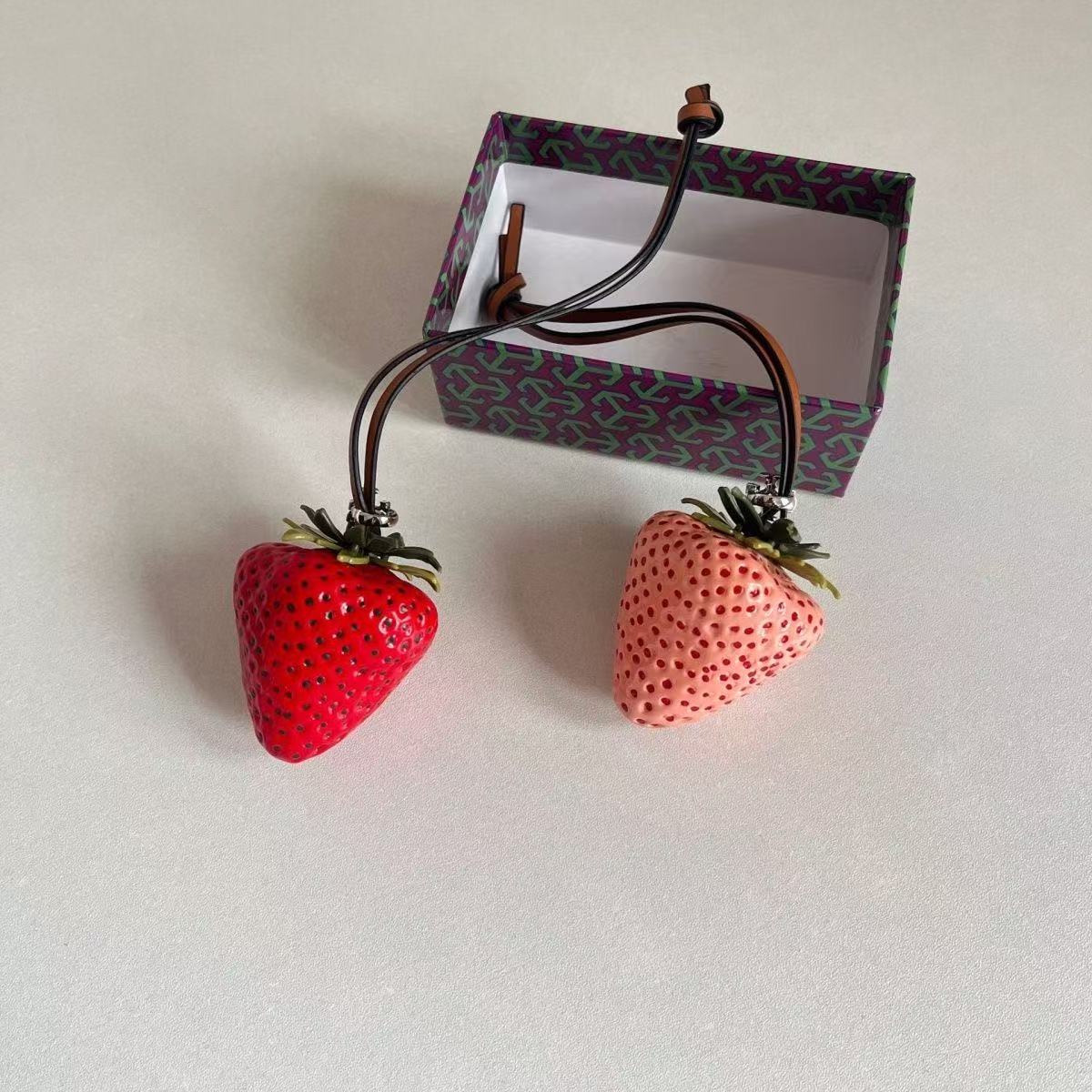 Simulated strawberry bag pendant