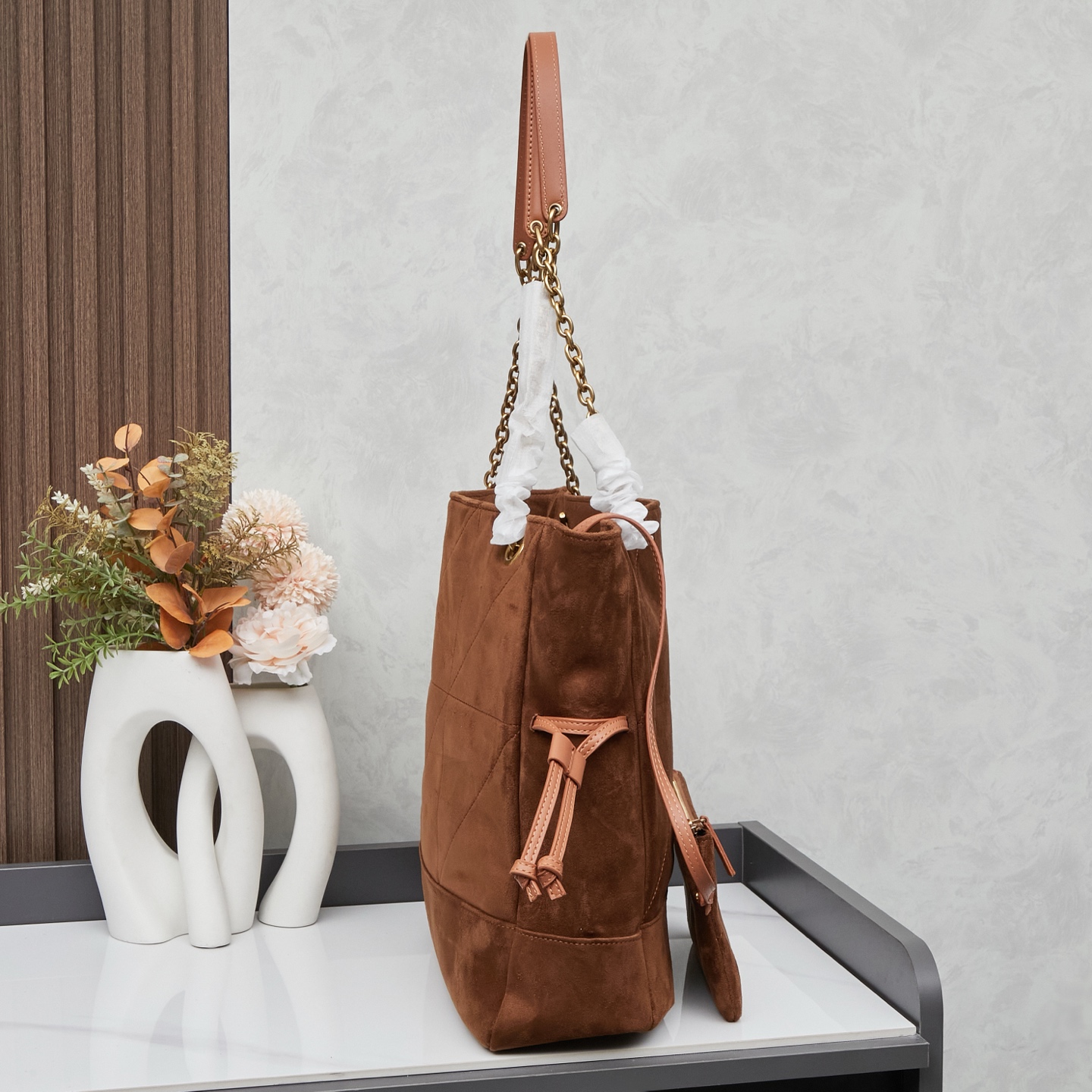 YSL Suede tote bag shoulder bag