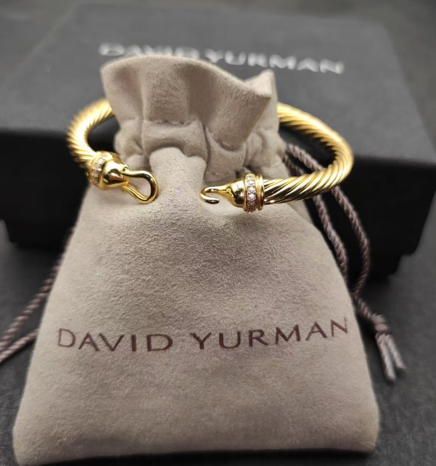 David Yurman  gold-tone diamond hook bracelet