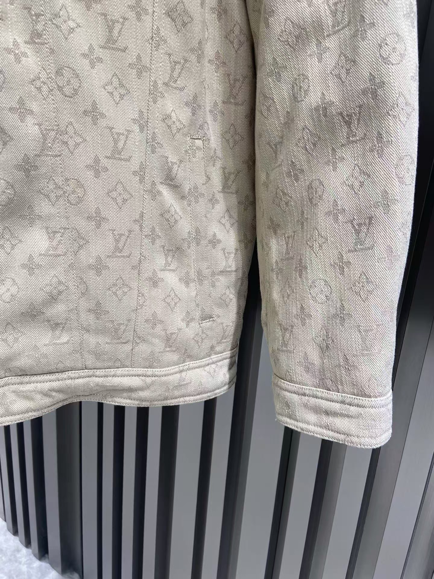 LV monogram logo denim down jacket