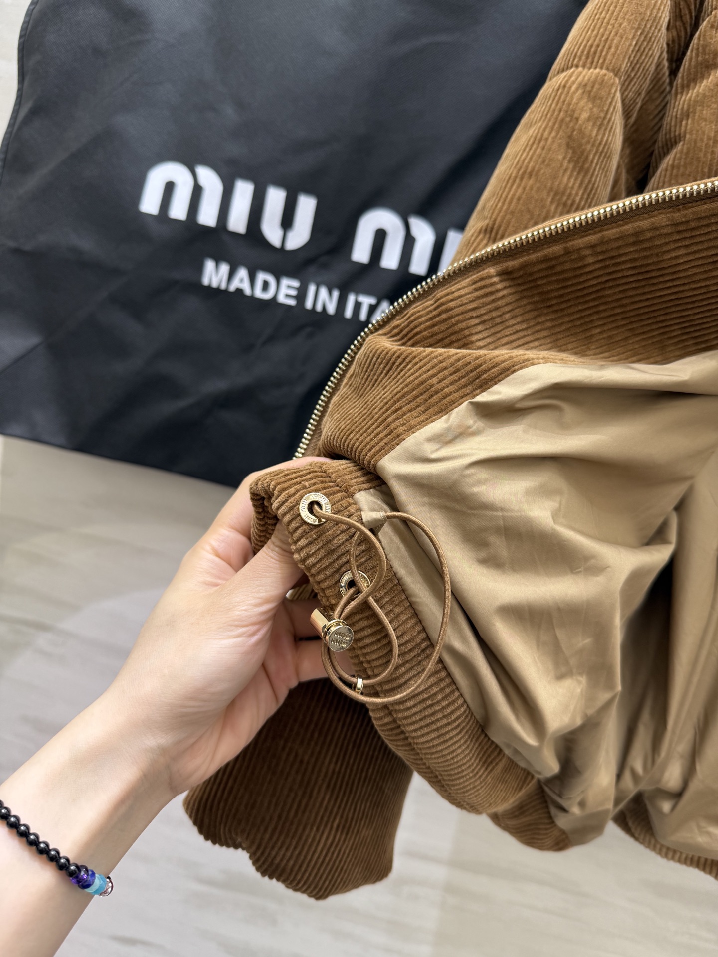 MIUMIU sheepskin collar down jacket