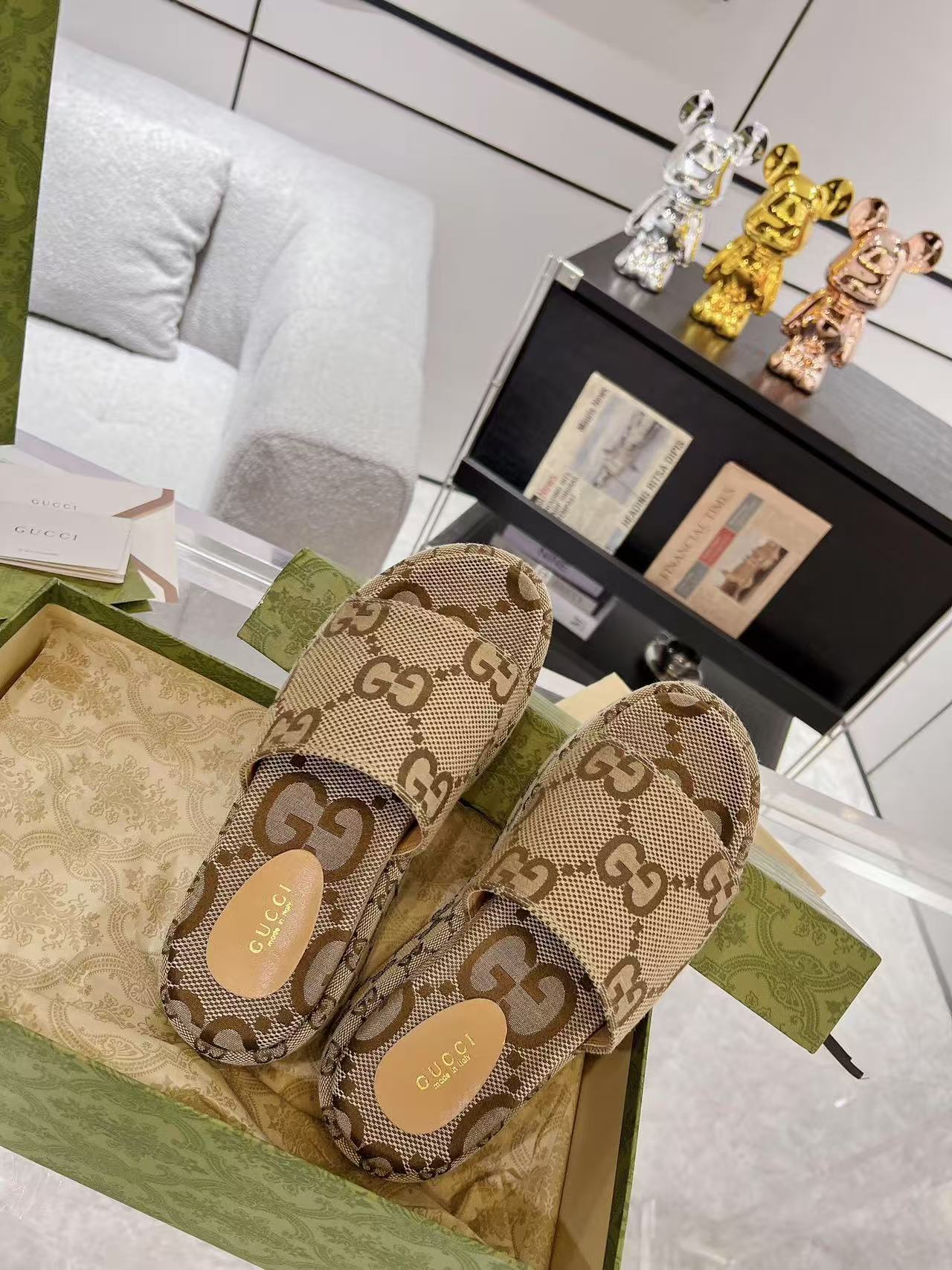 GUCCI monogram slippers
