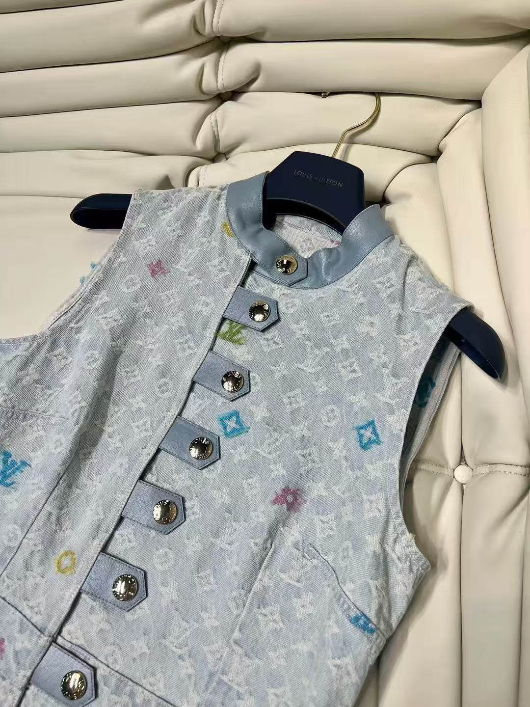 LV button denim dress