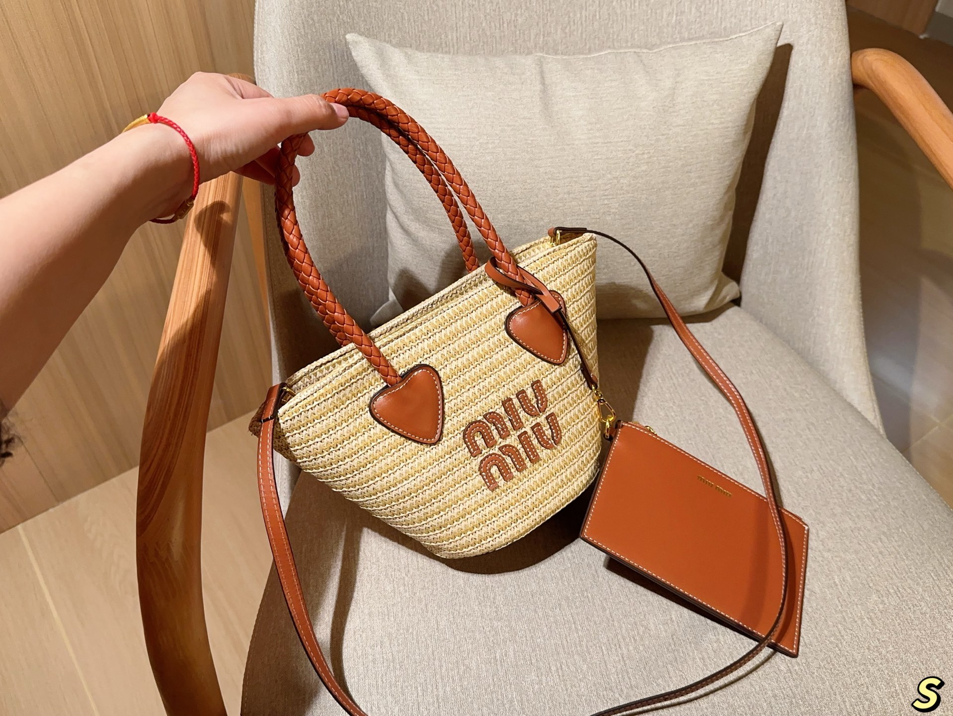 MIUMIU straw woven bag