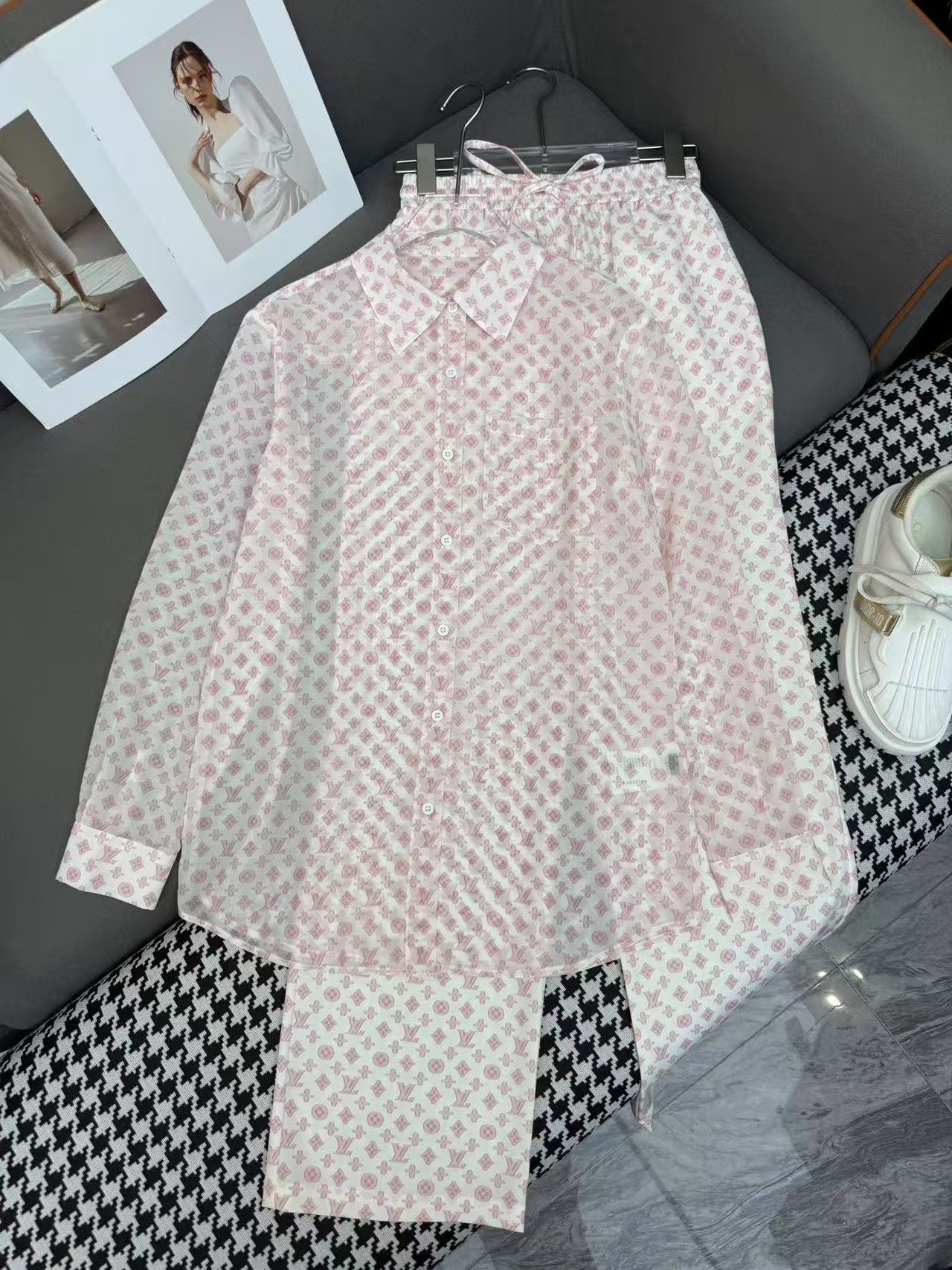 LV monogram shirt and trousers