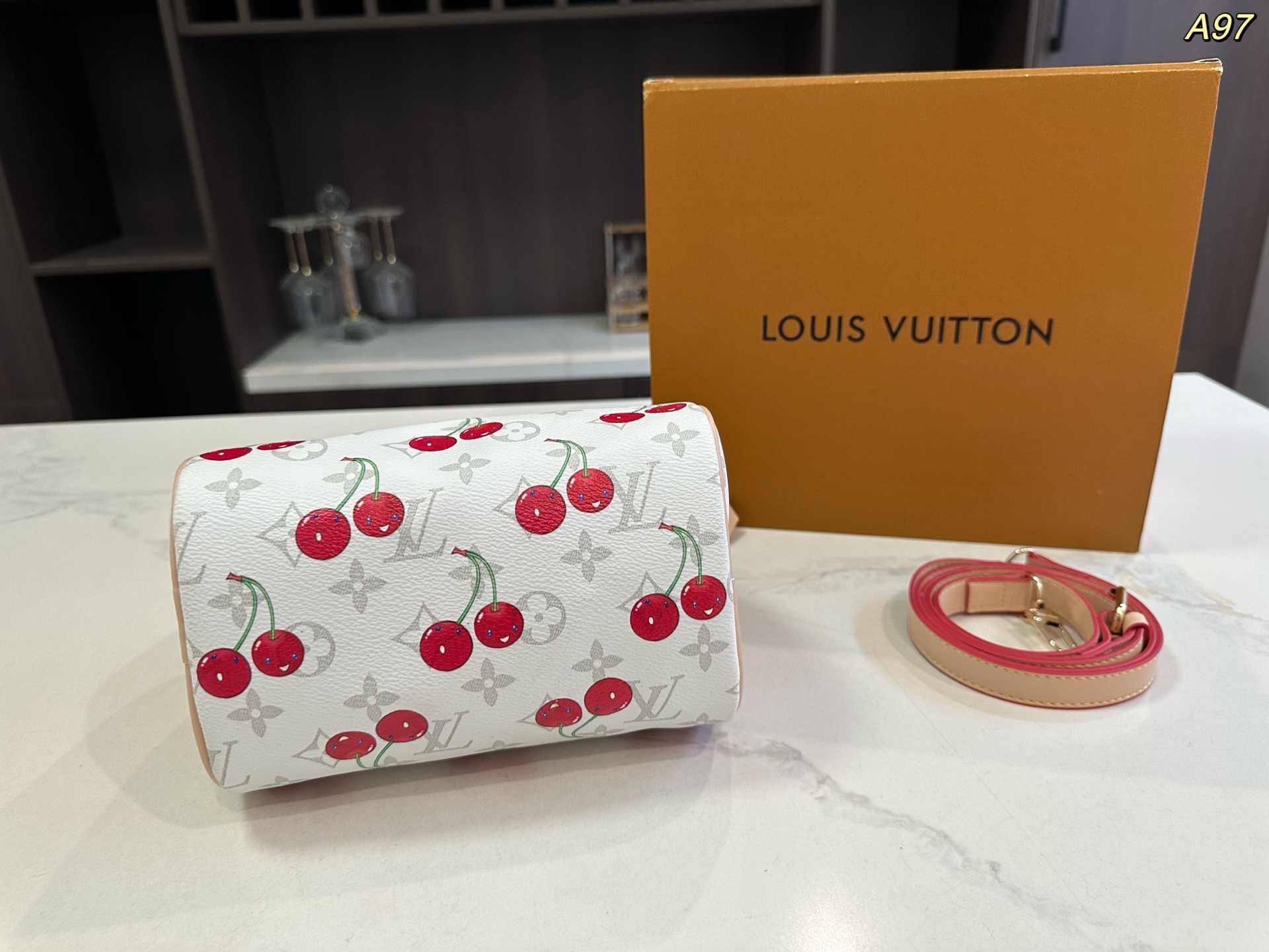 LV speedy Boston cherry series pillow bag