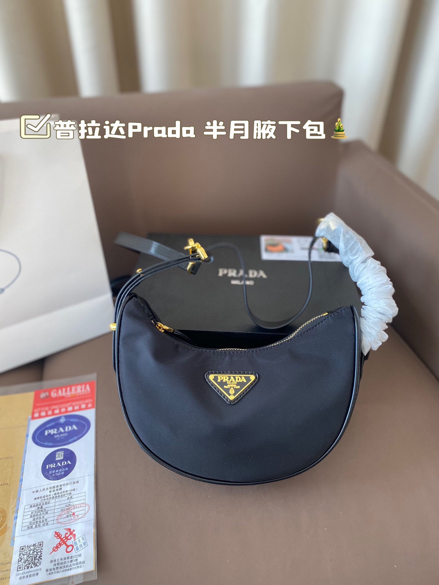 Prada Half Moon armpit Crossbody Bag