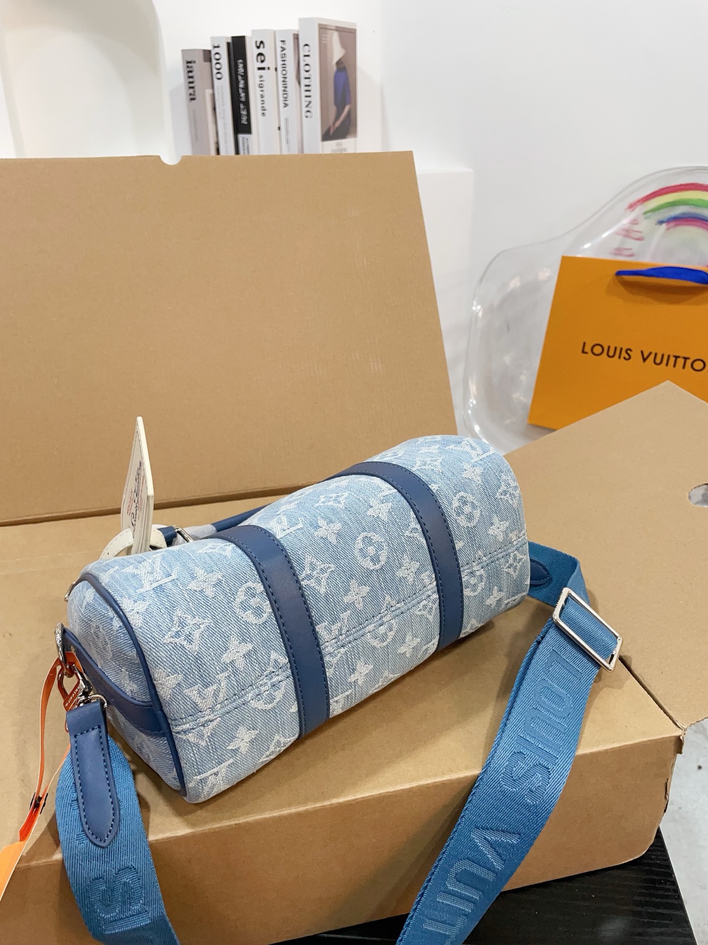 LV Denim Pillow Case speedy bag