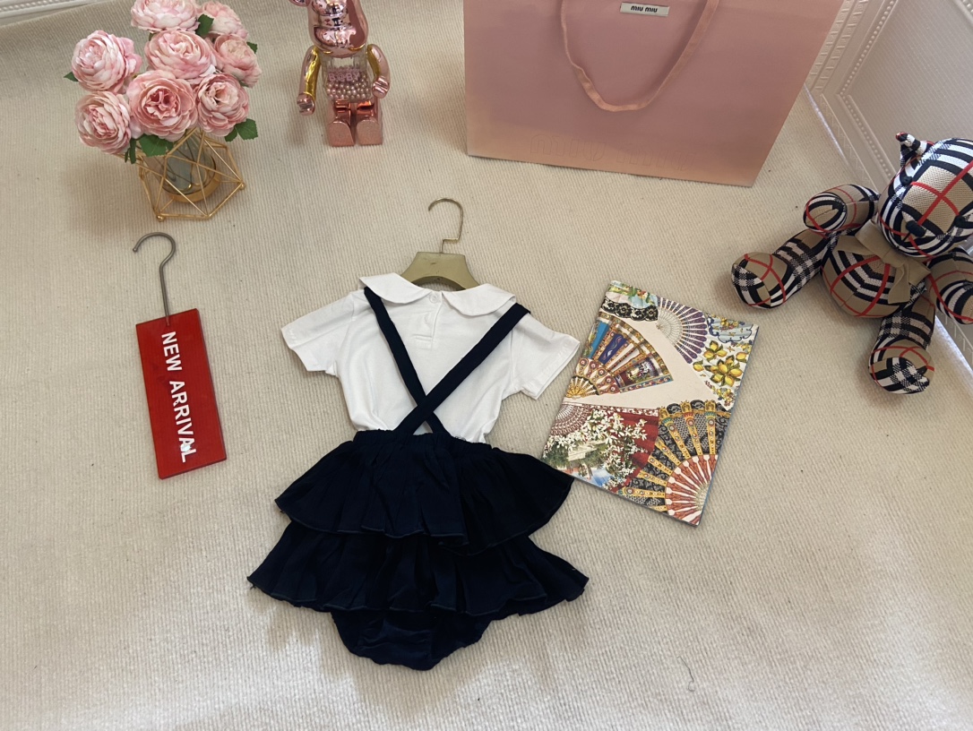 Children's Clothing MiuMiu high-end girls' romper set