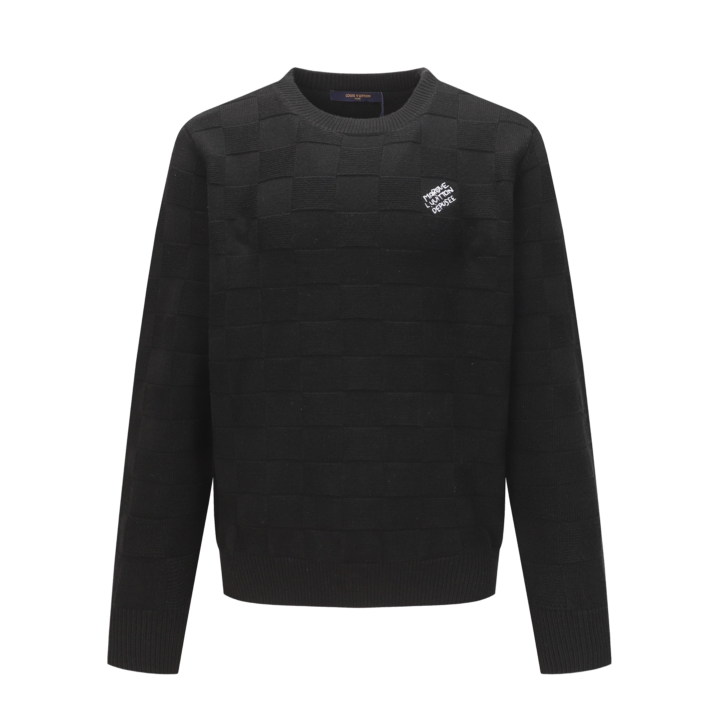 LV LOUIS VUITTON Solid Print Round-neck Knitted Long-sleeved Sweater unisex