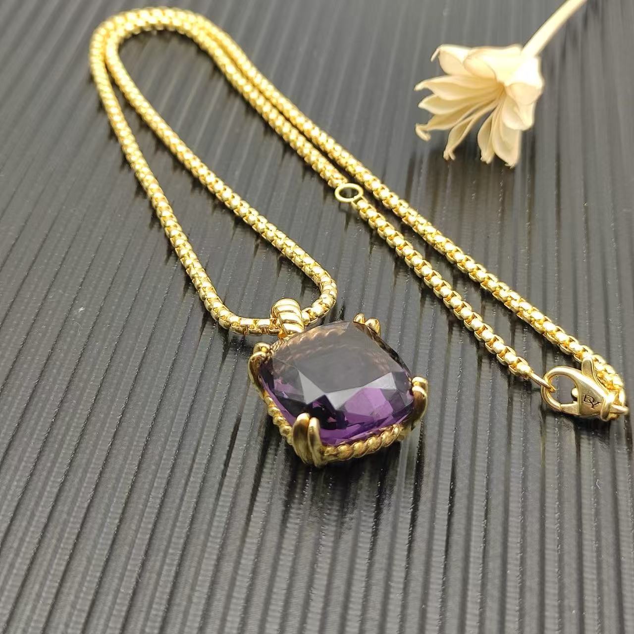 David Yurman 22mm amethyst Marbella necklace
