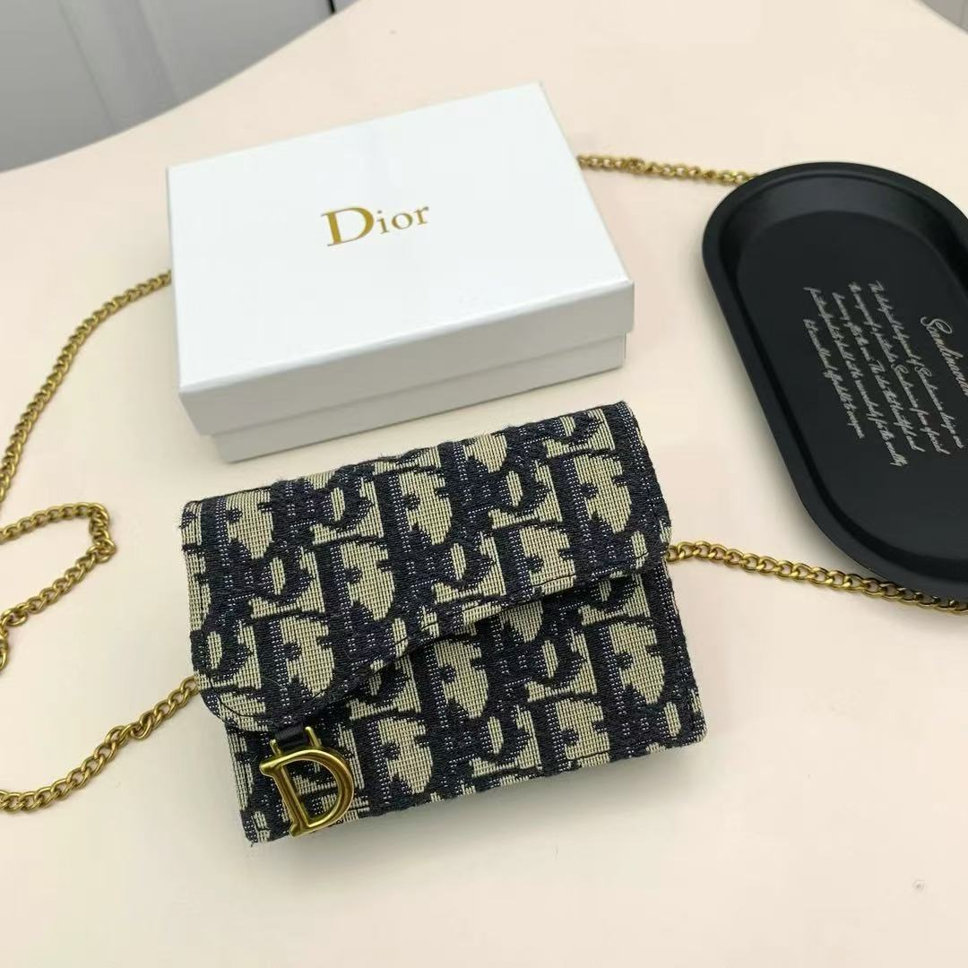 dior chain small wallet