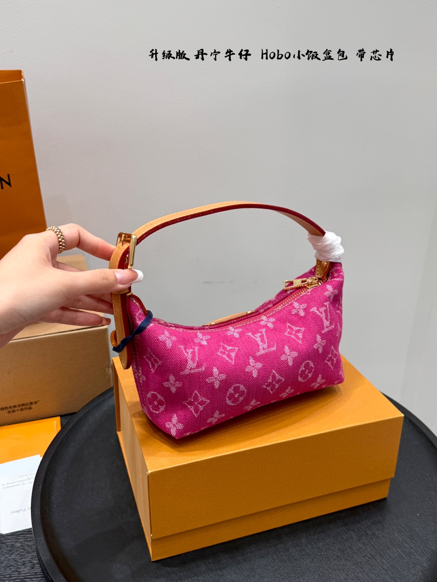 LV Denim Hobo Lunch Box Bag