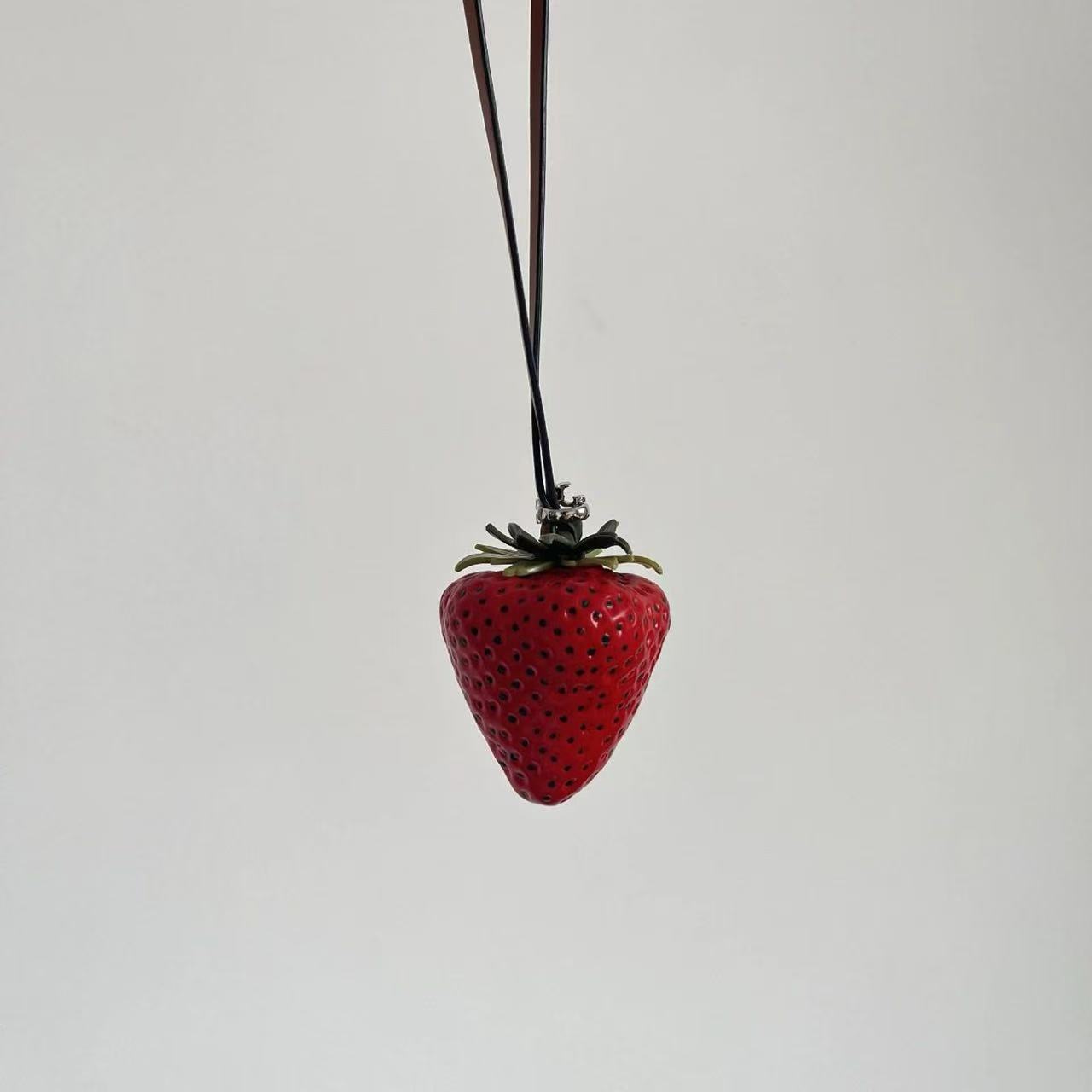 Simulated strawberry bag pendant