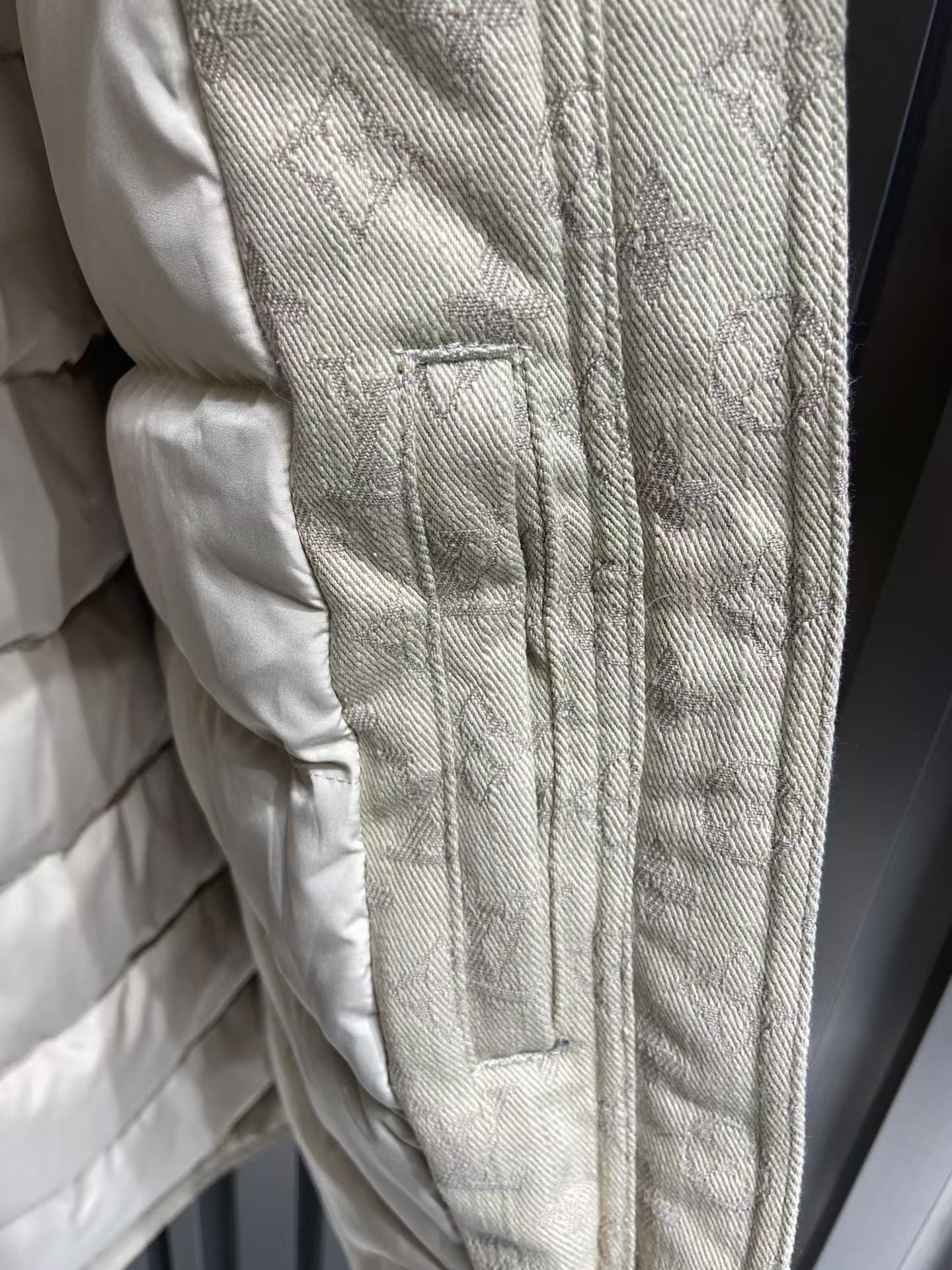 LV monogram logo denim down jacket
