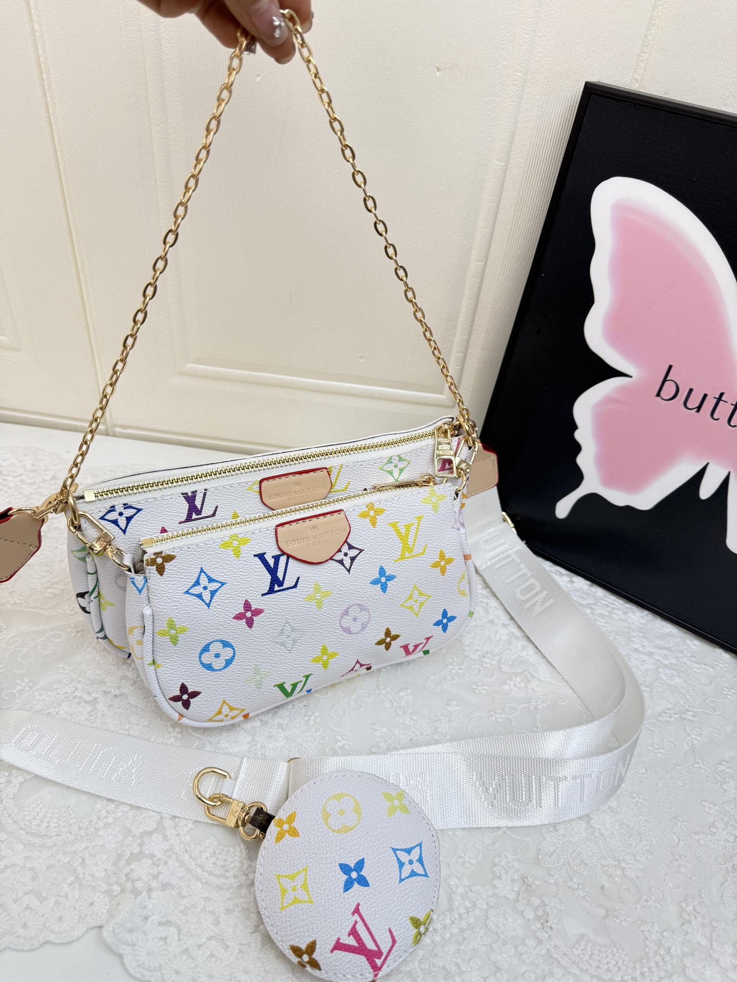 LV three-piece set bag of 8A quality