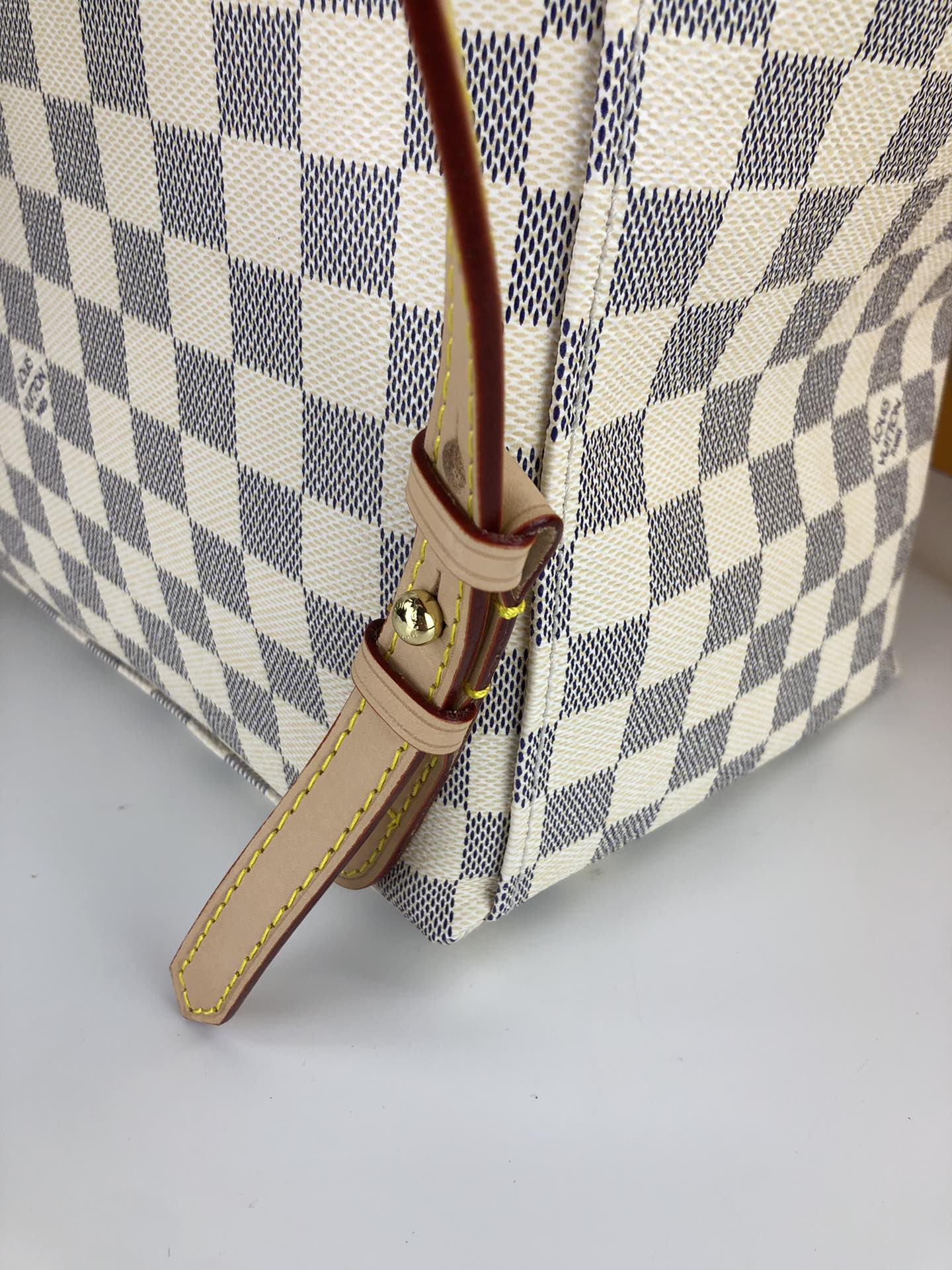LV Sperone Damier Aur White Pattern Backpack