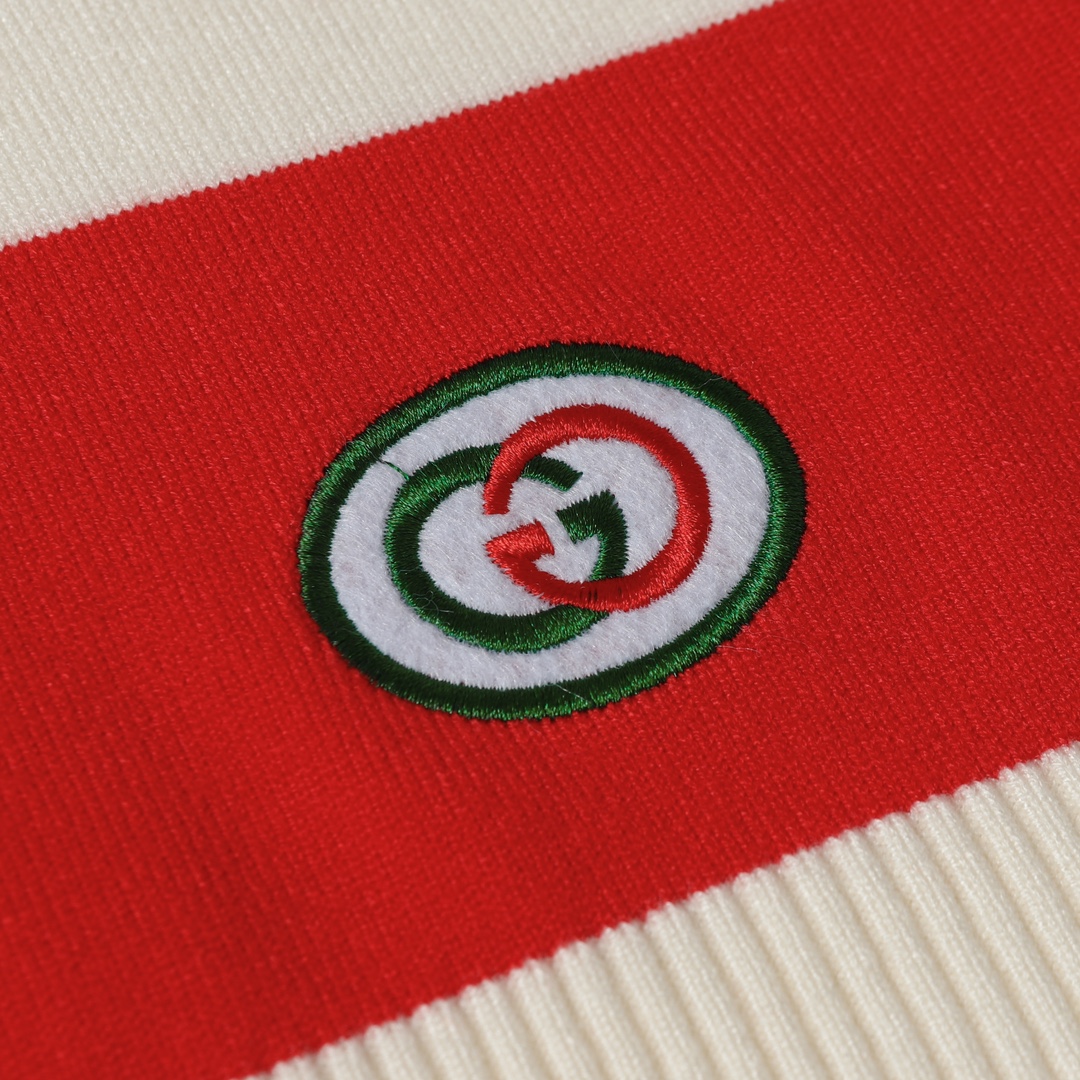 GUCCI Knitted Logo Embroidery Round-neck Sweater
