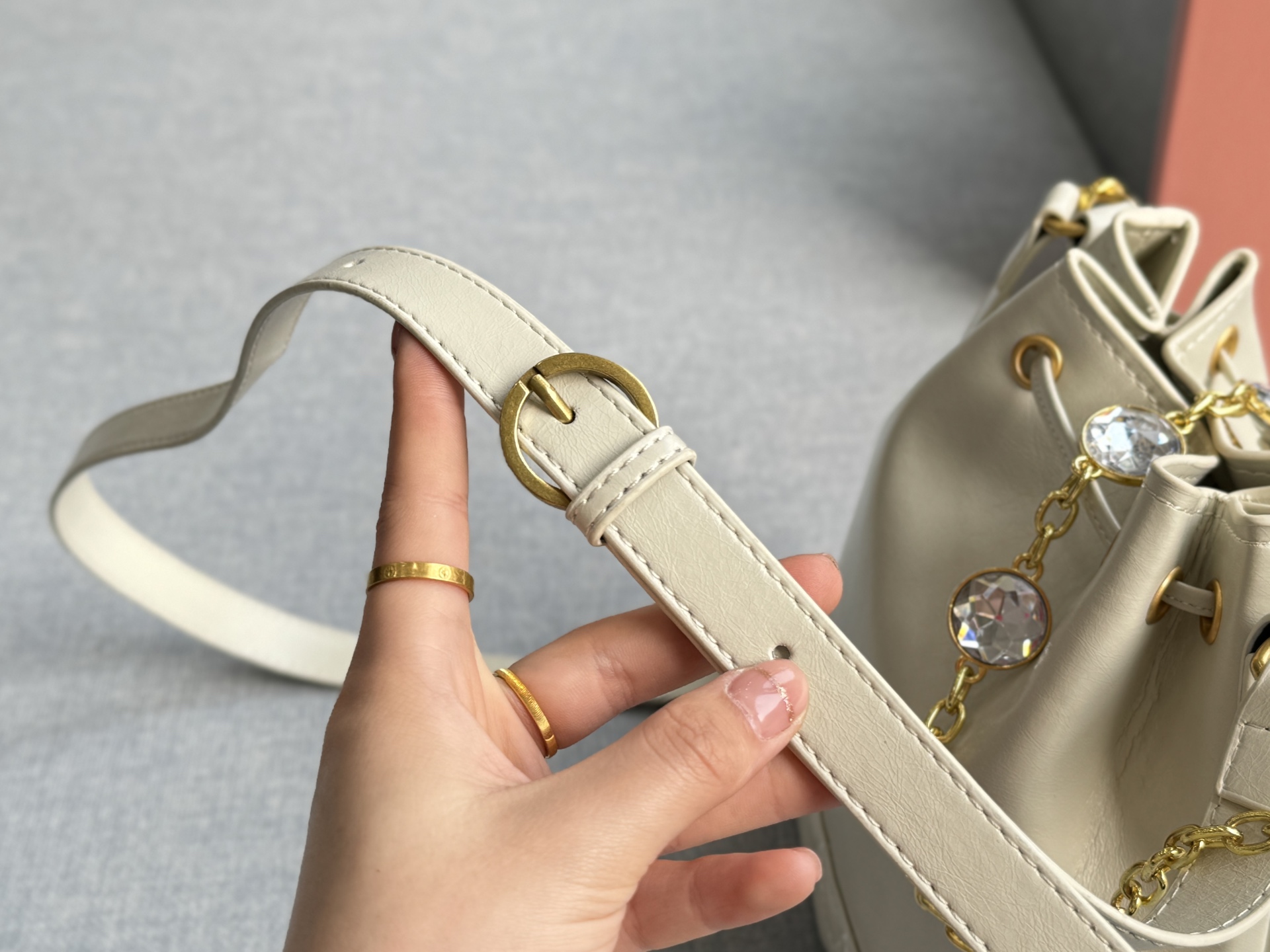 MIU MIU water drill chain bucket bag