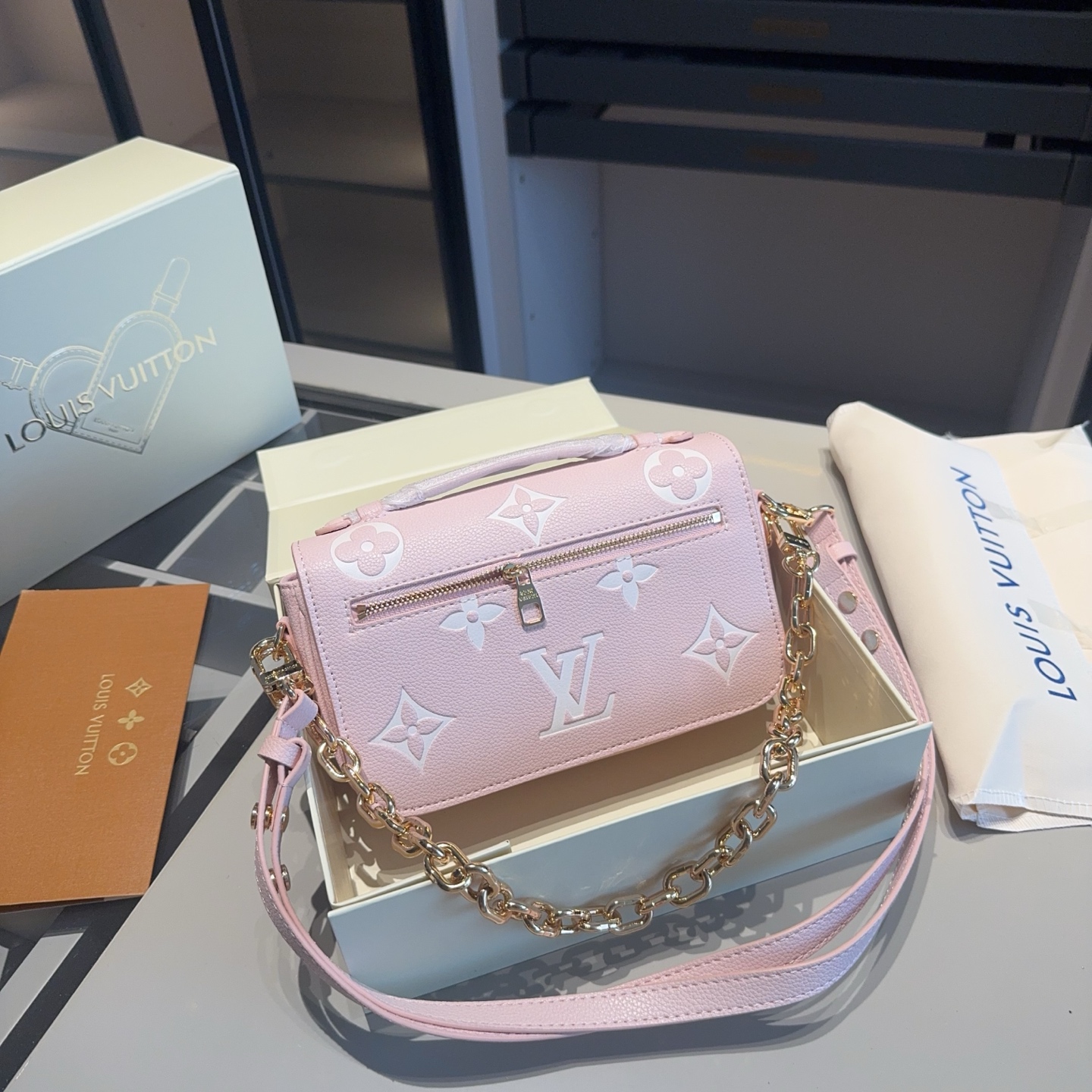 LV Strawberry Milk Print Collection shoulder bag