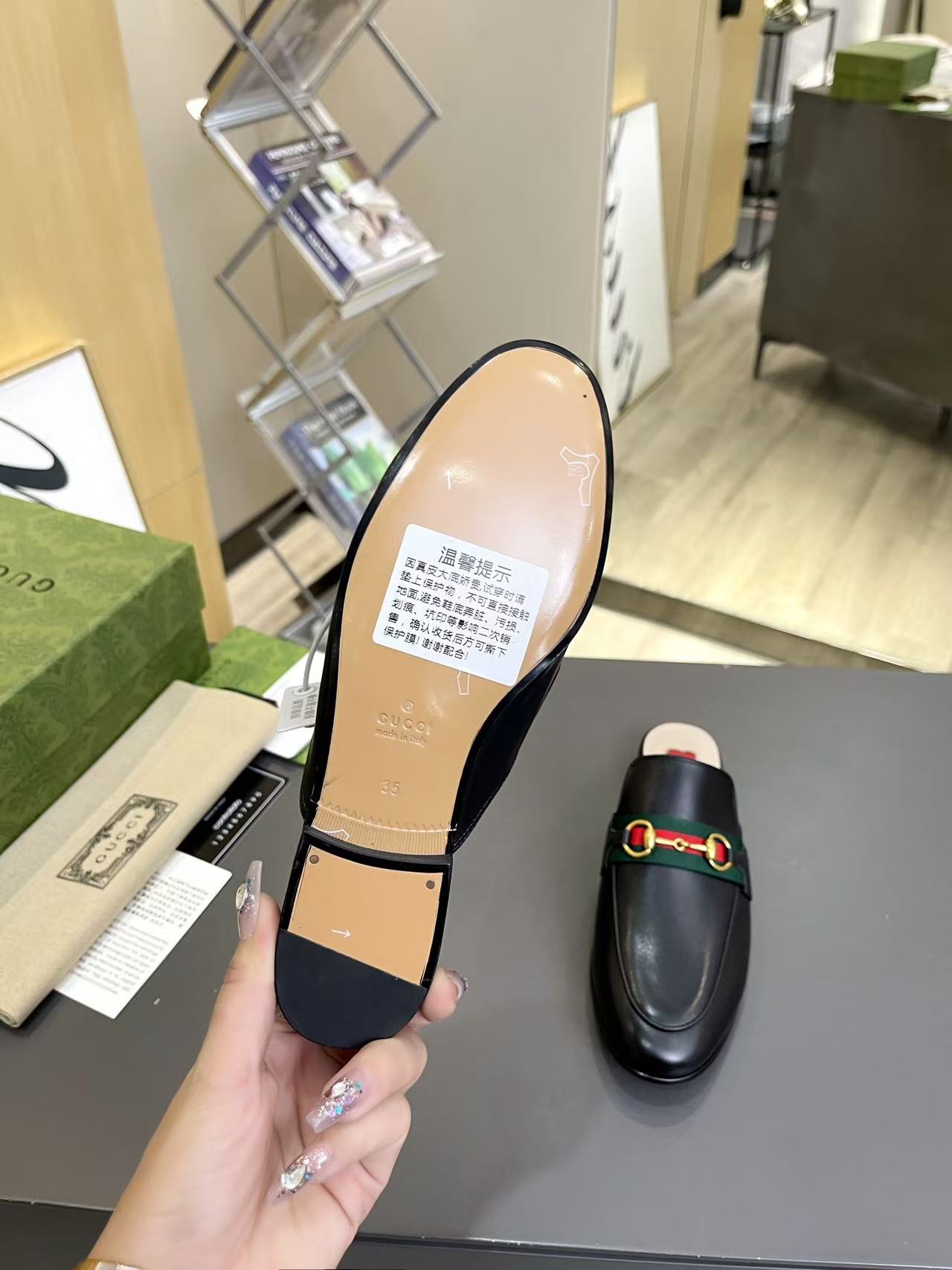 GUCCI half-strap leather shoes