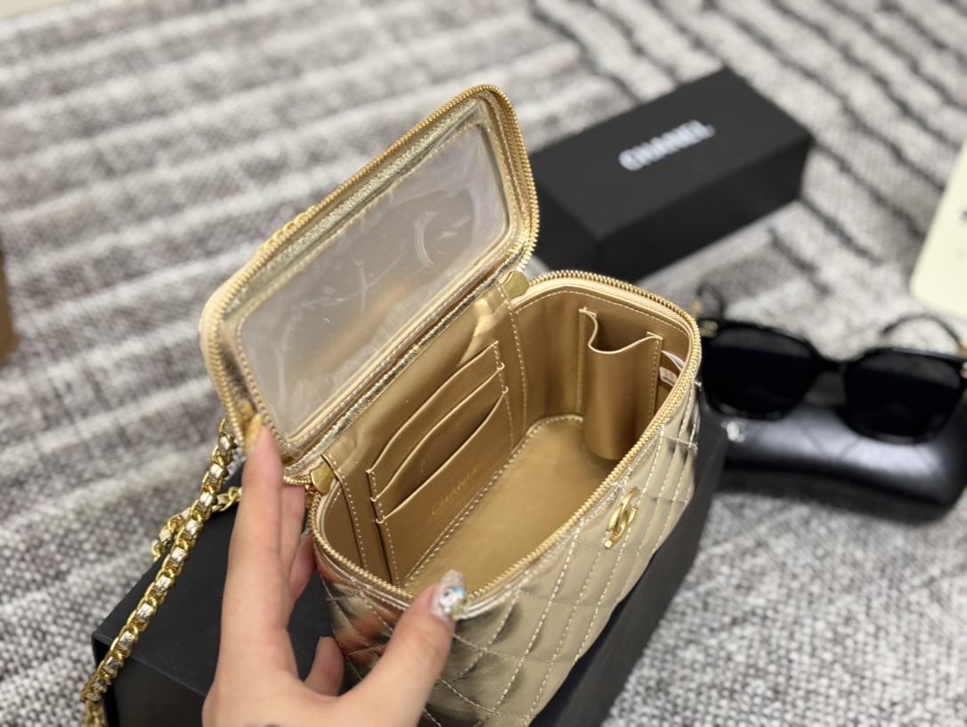 Chanel shoulder crossbody makeup bag  Free glasses provided
