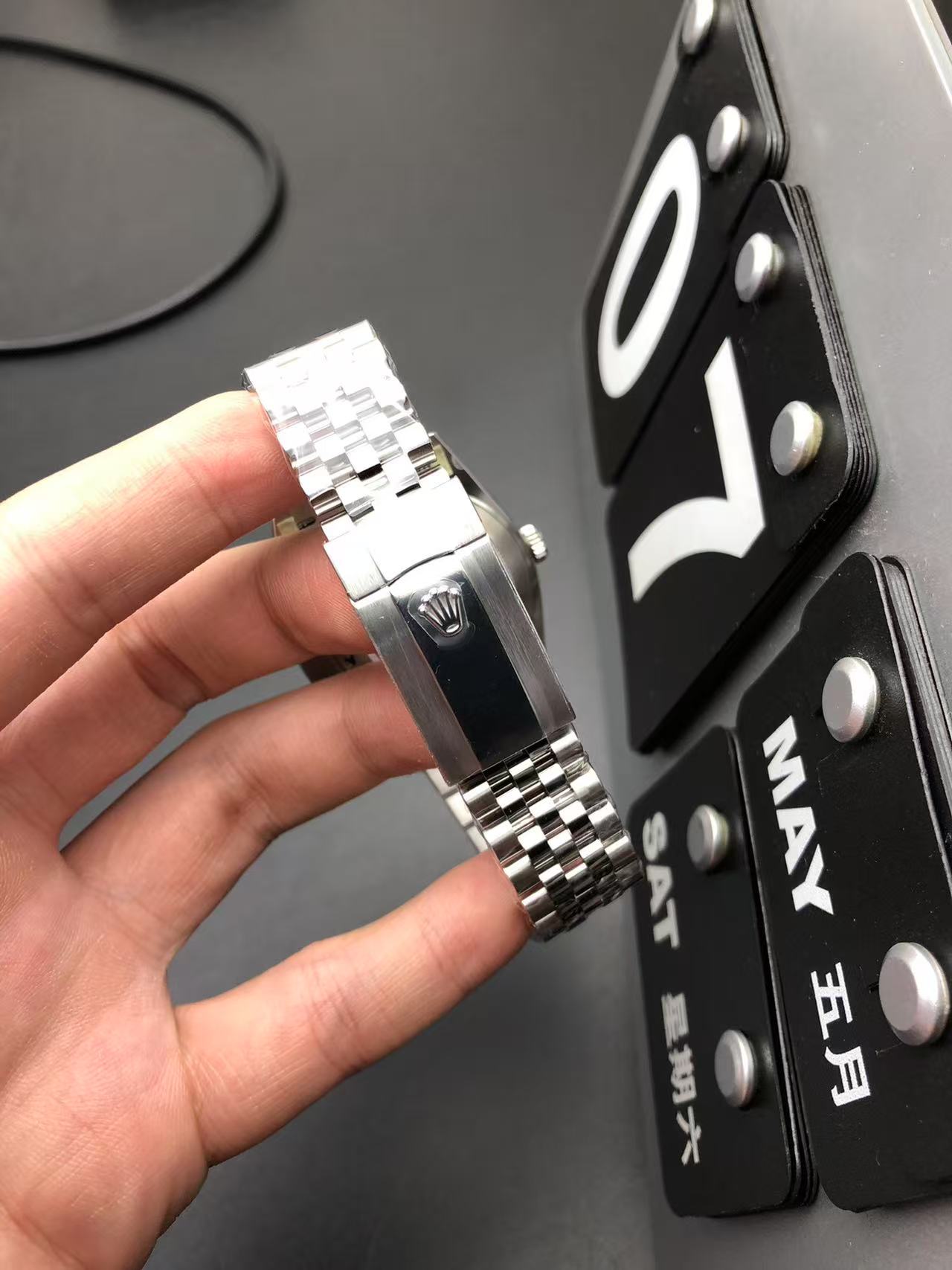 Rolex Datejust black dial watch