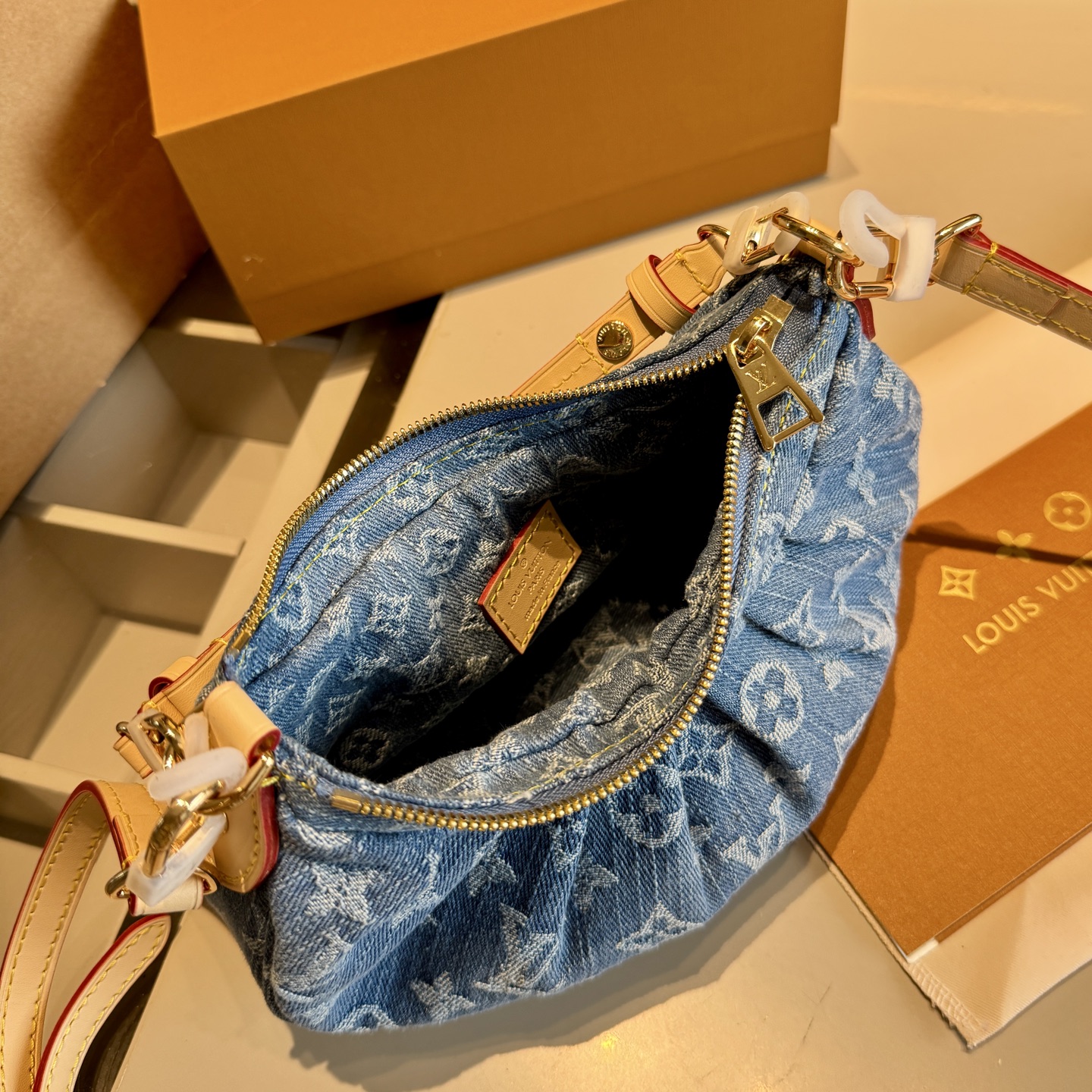 LV mini denim bag