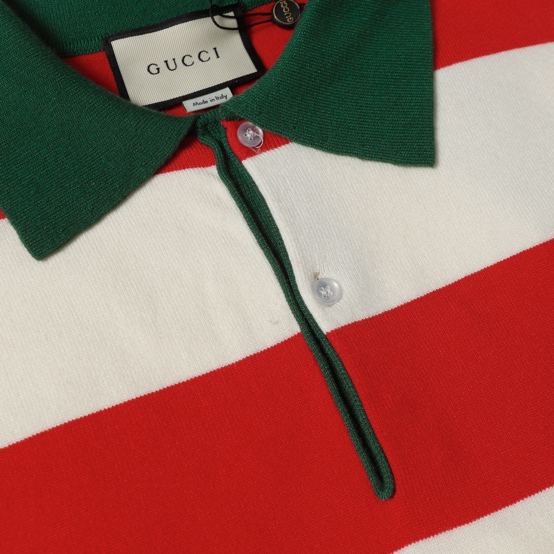 GUCCI Knitted Logo Embroidery Round-neck Sweater