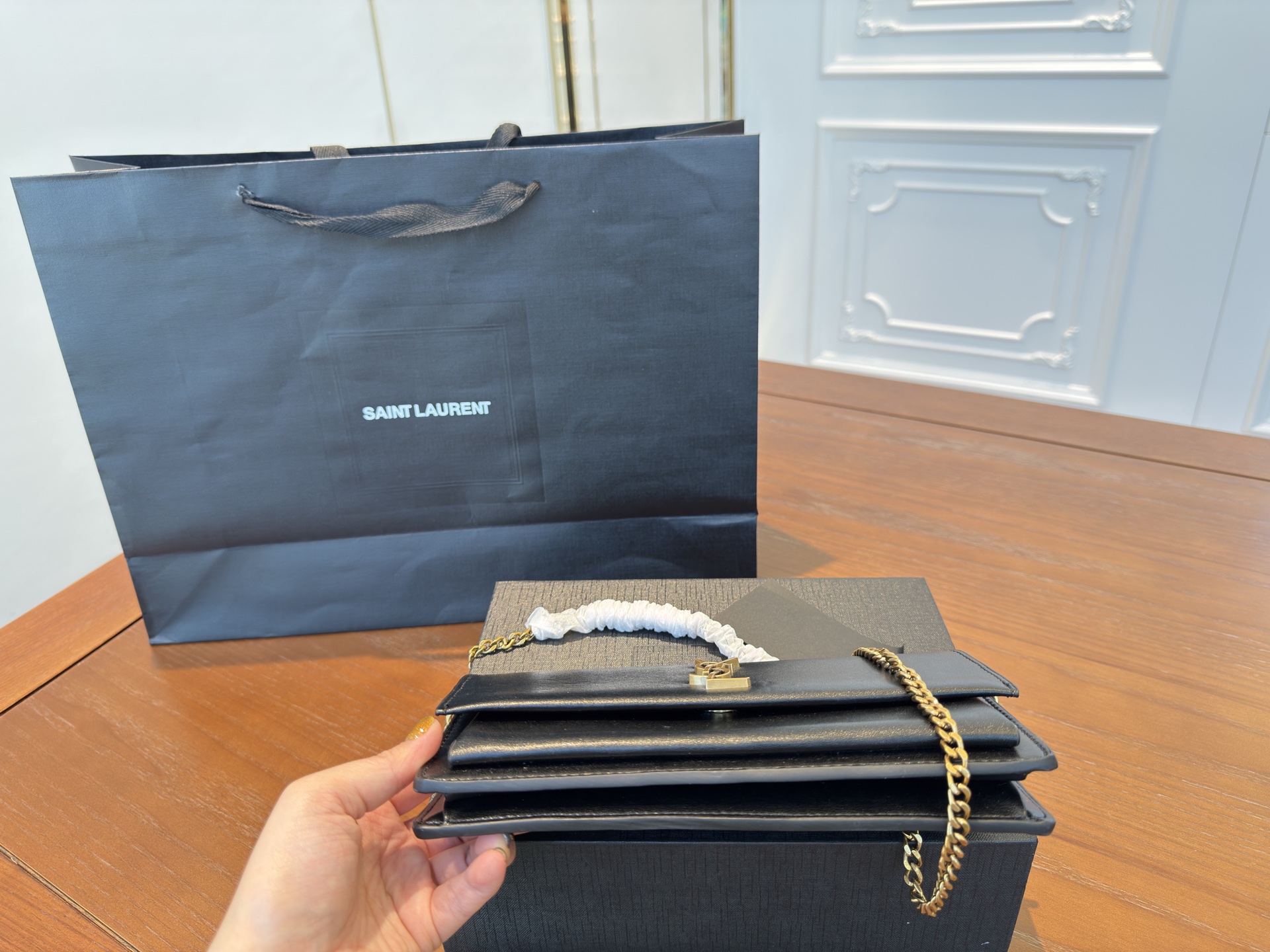 YSL Sunset Box Clutch Underarm CASSANDRE bag