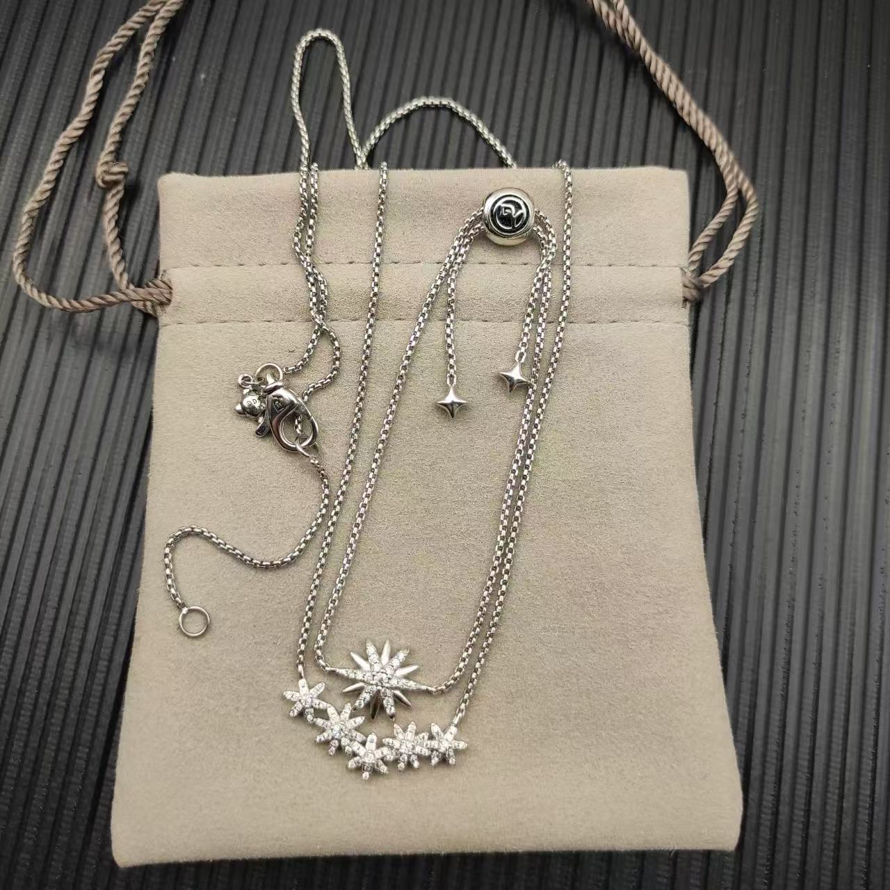 David Yurman silver quintuple necklace