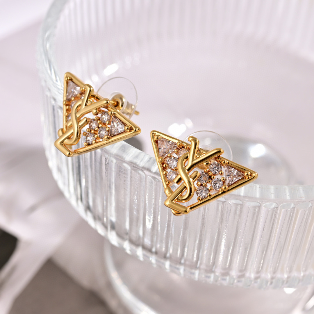 YSL letter stud earrings