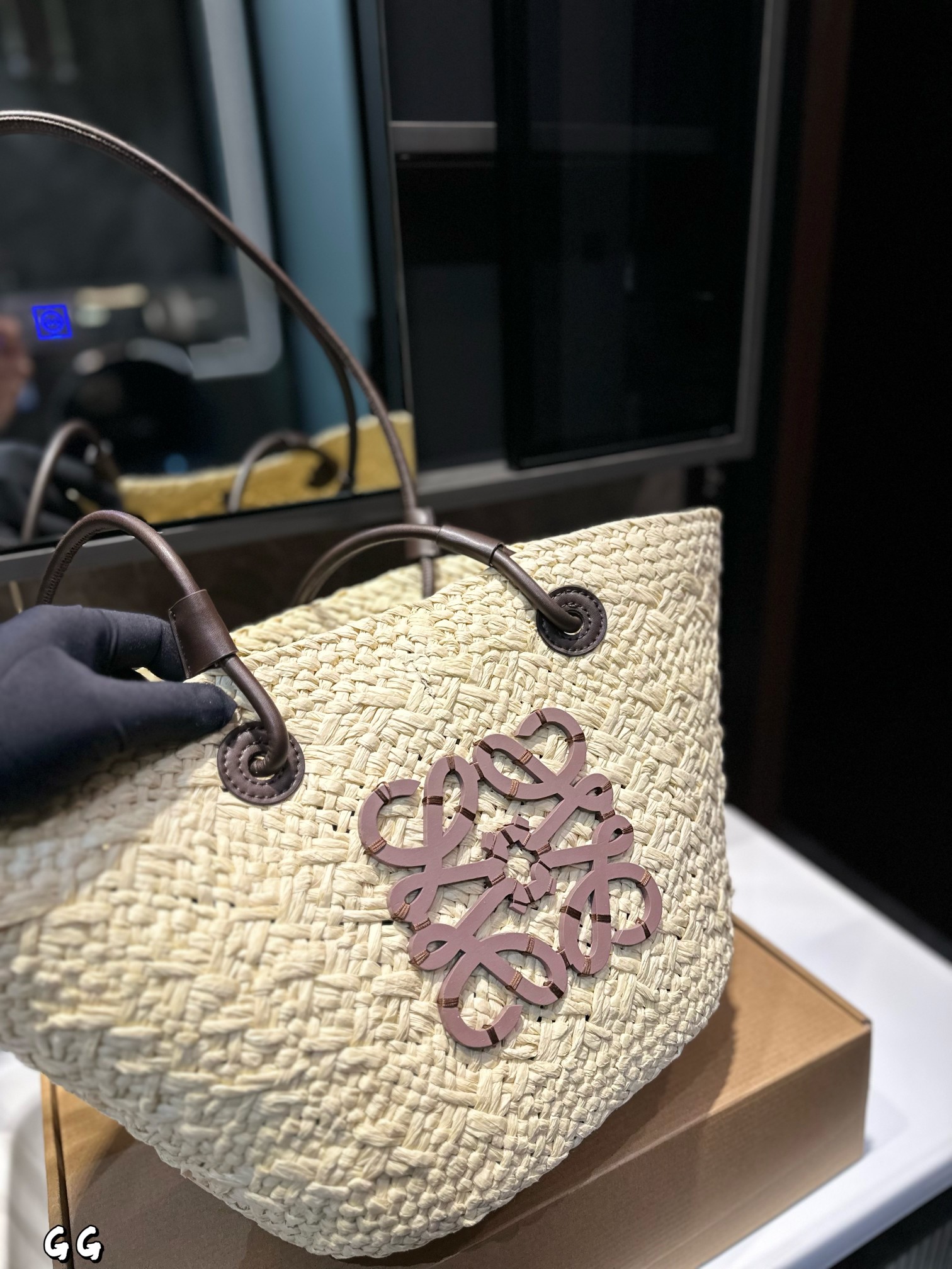 Loewe straw tote bag