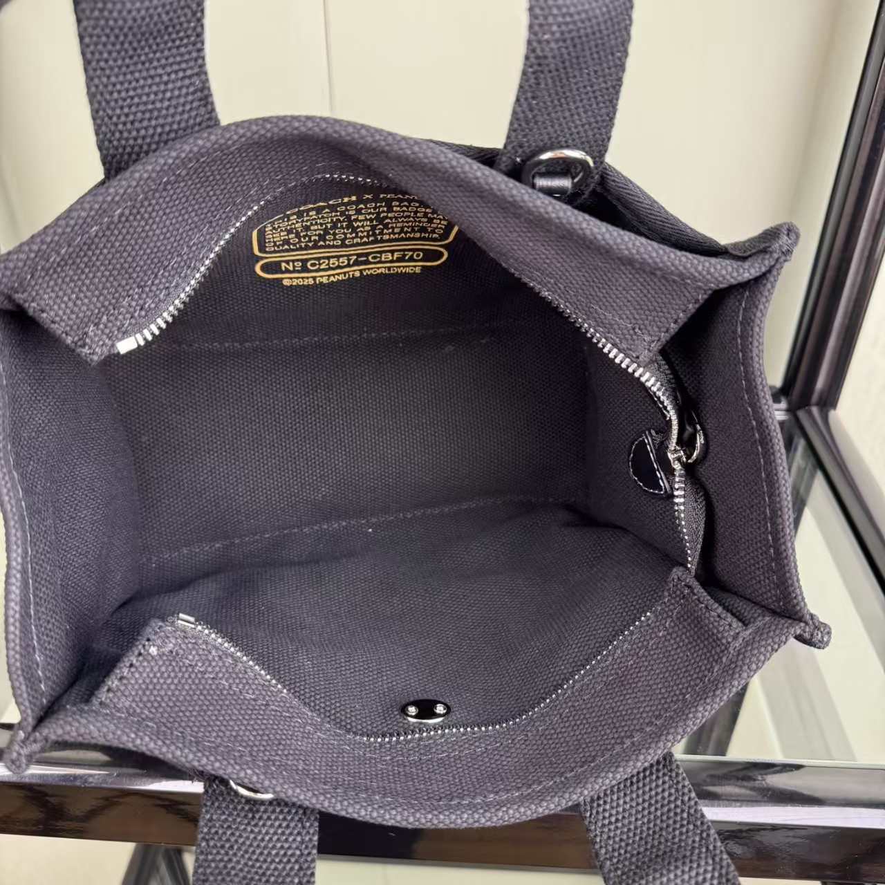 Coach CBF70 Snoopy embroider tote bag