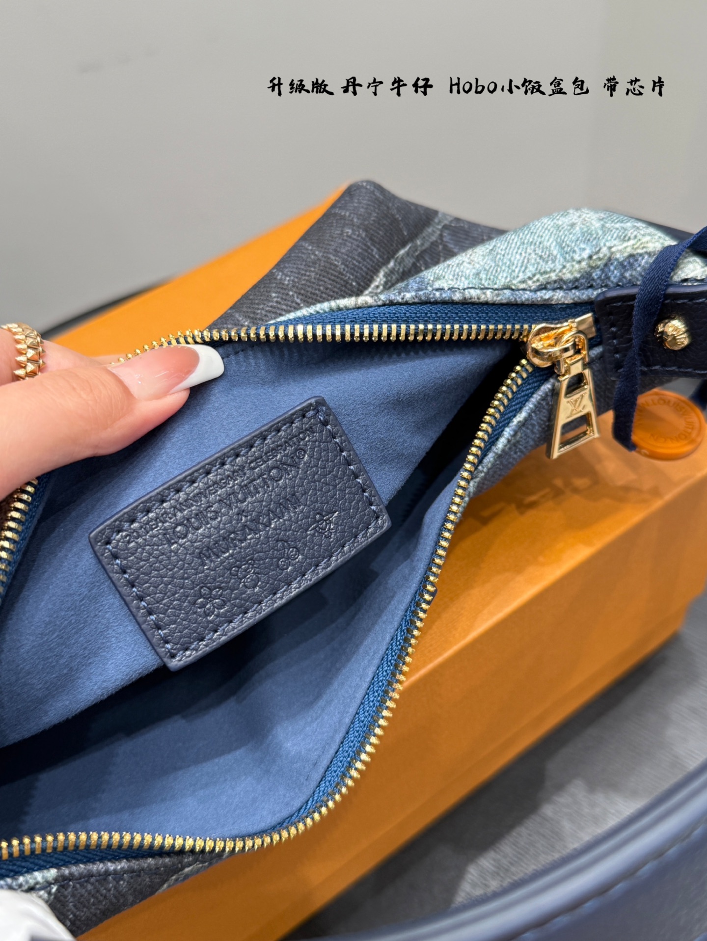 LV Denim Hobo Lunch Box Bag