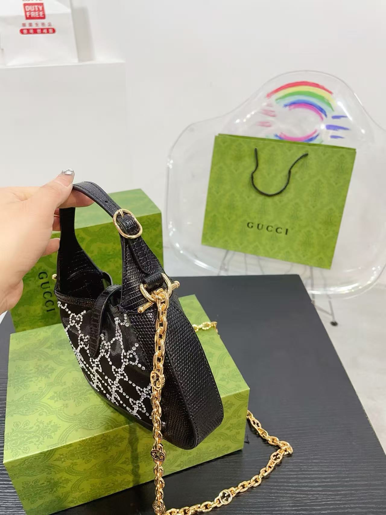 Gucci Jackie1961 rhine-drill underarm bag