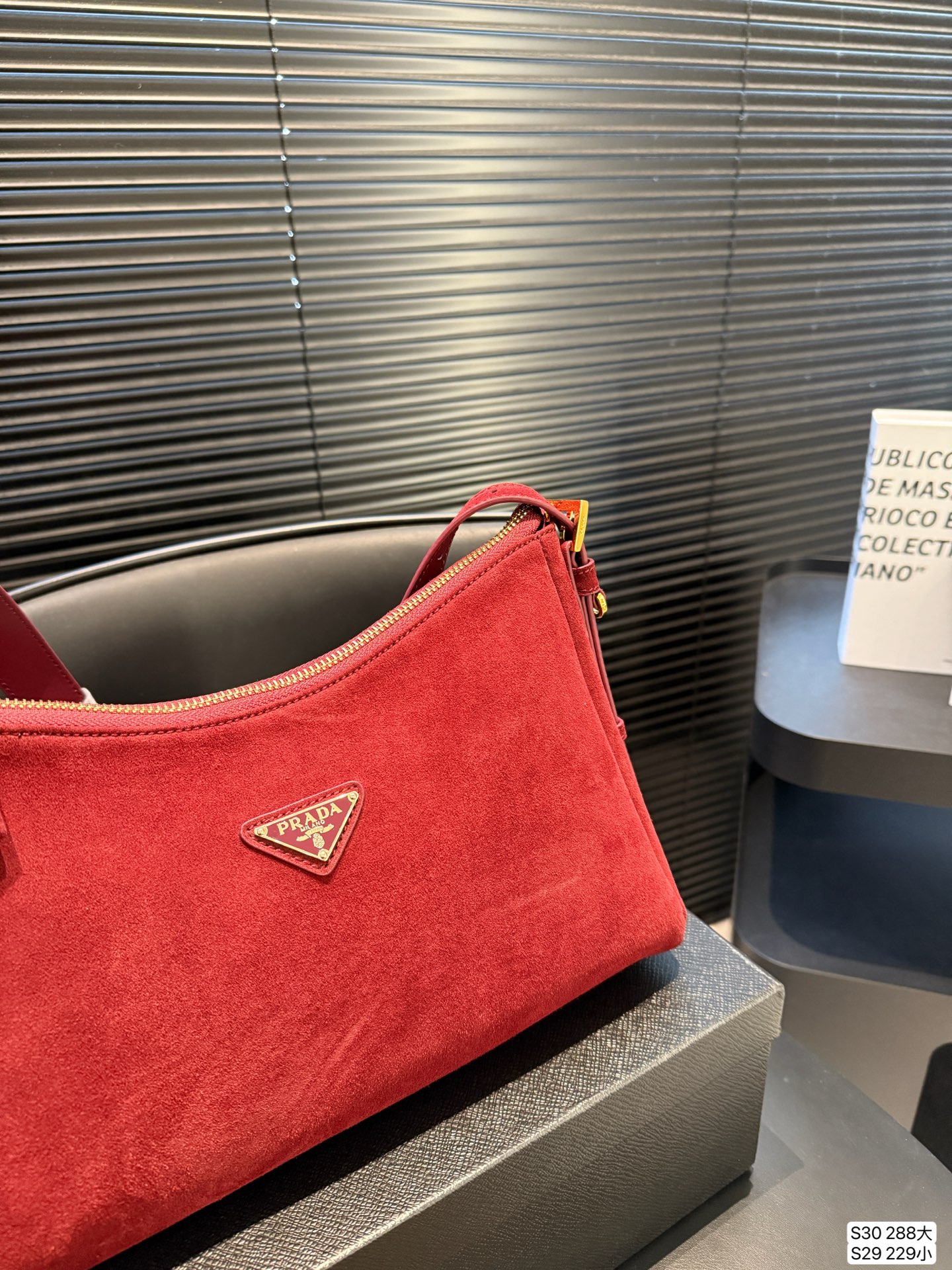 Prada New Suede Underarm Bag Aimee Hobo Handbag