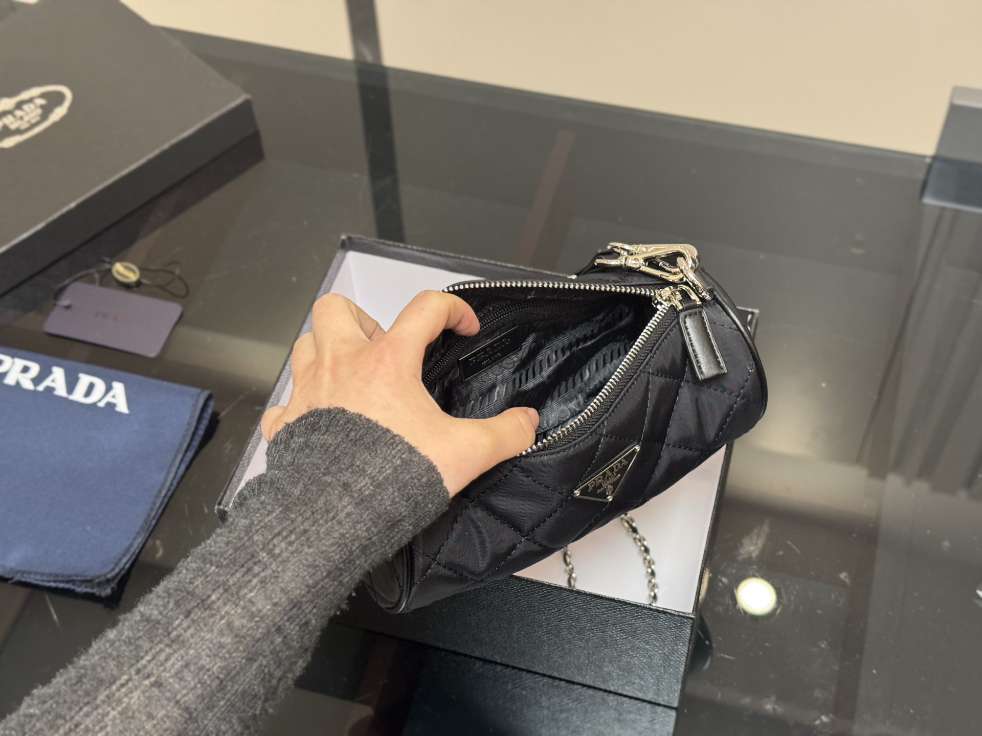 Prada 25ss round barrel bag