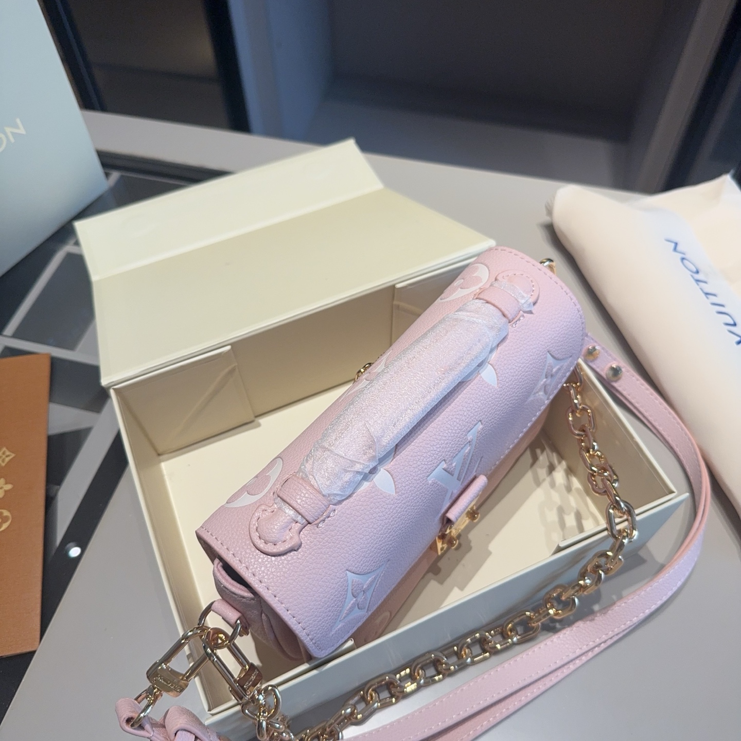 LV Strawberry Milk Print Collection shoulder bag