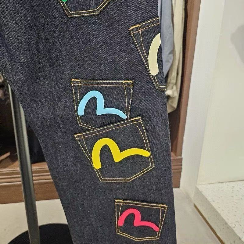 Evisu multi-pocket printed jeans