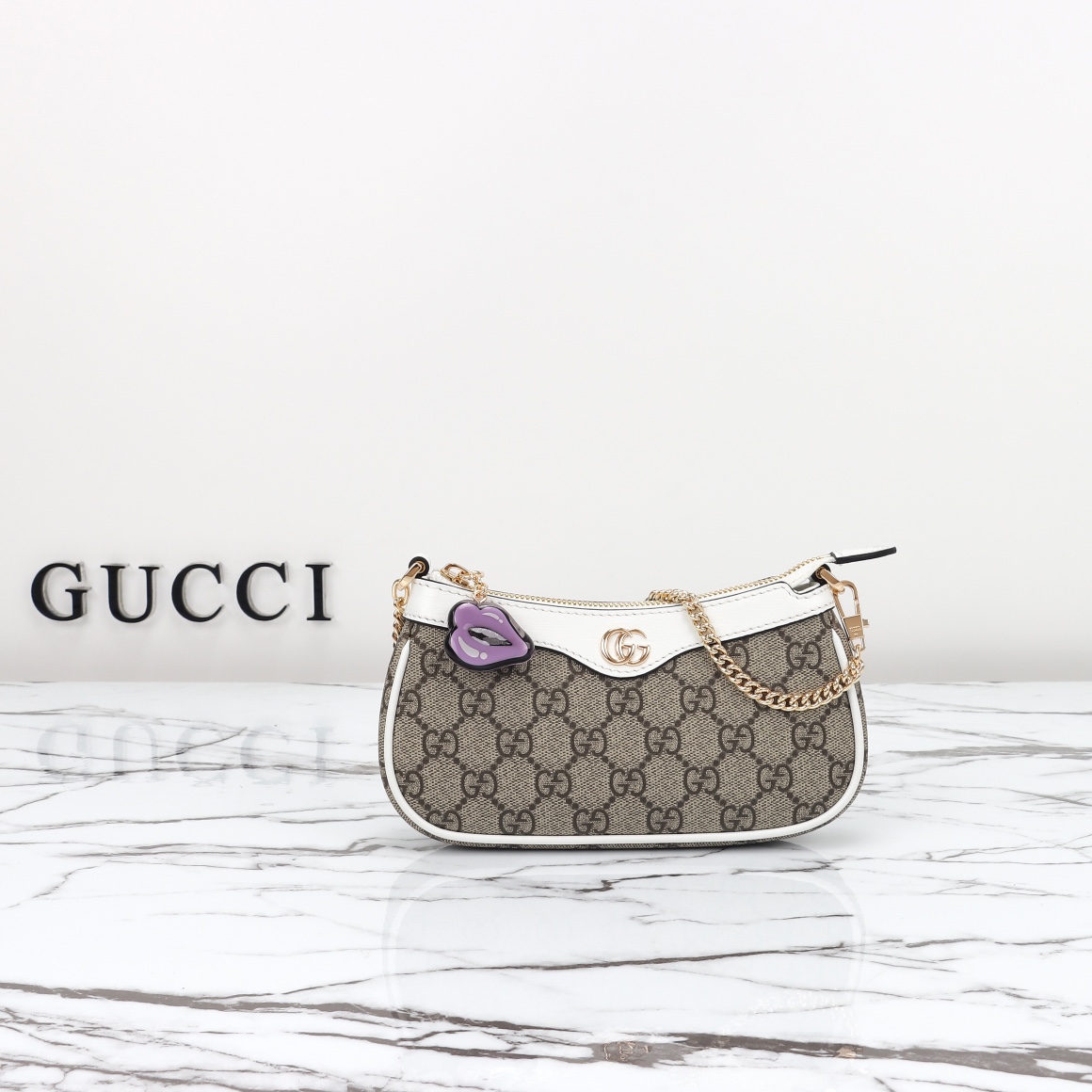 Gucci Special counter quality leather chain bag