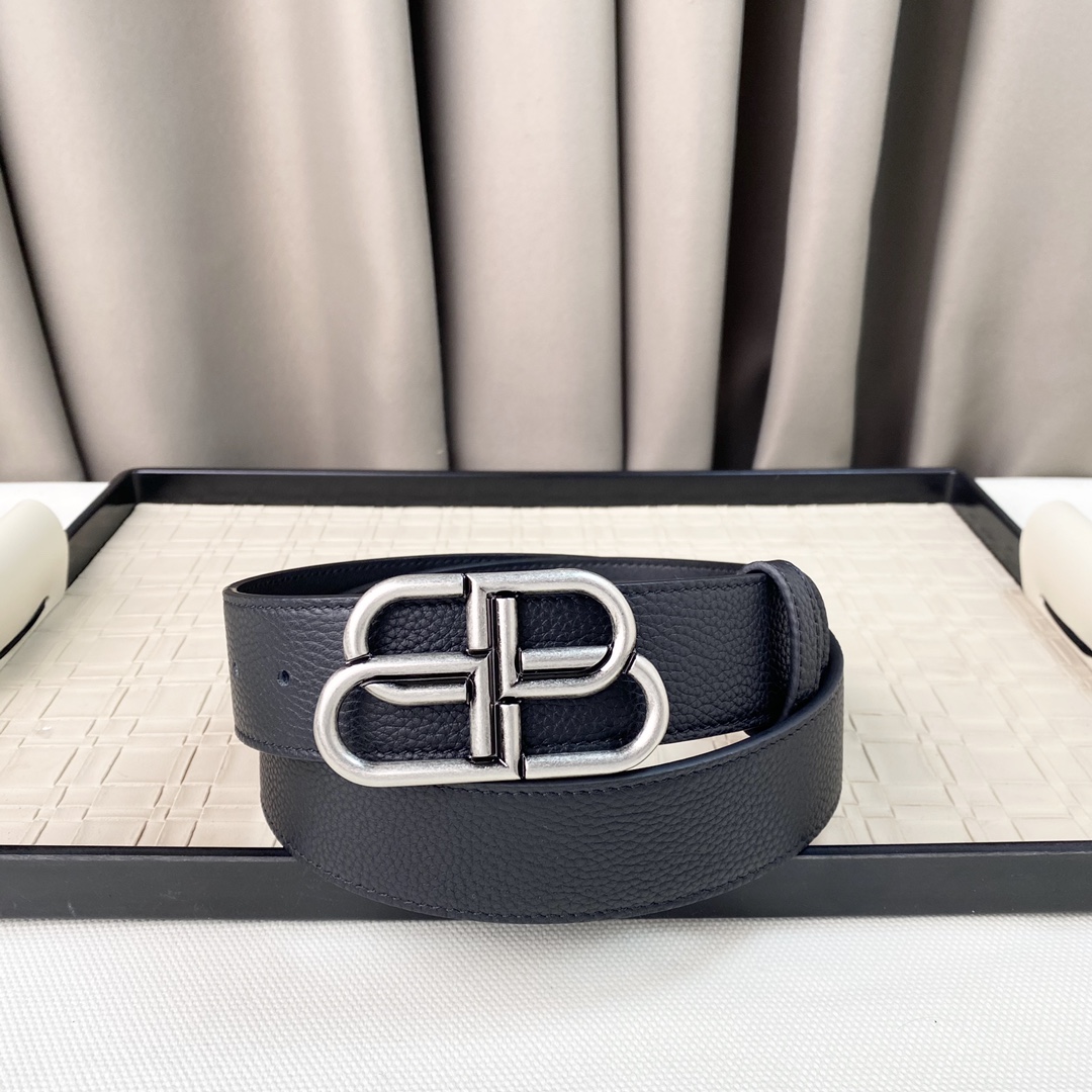 Balenciaga belt Litchi-patterned cowhide material