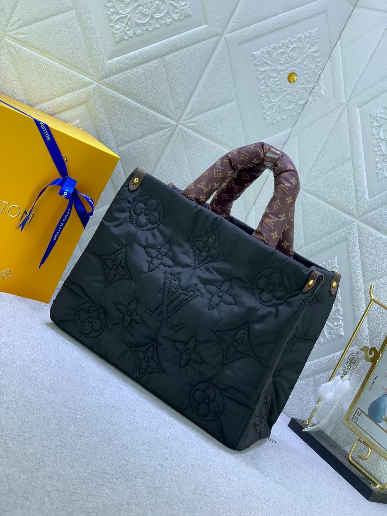 LV onthego econyl monogram handbag