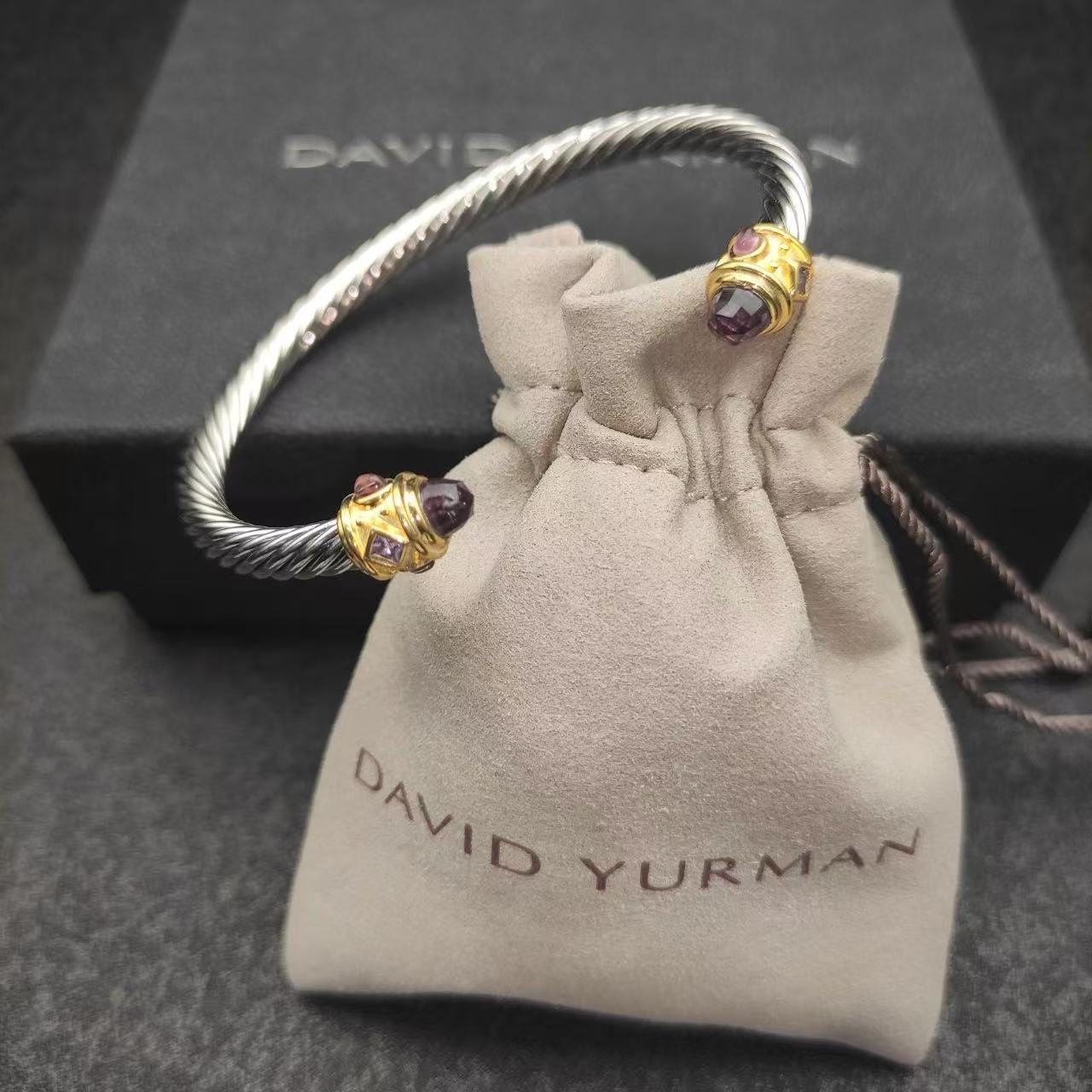 David Yurman 5MM gold head diamond bracelet