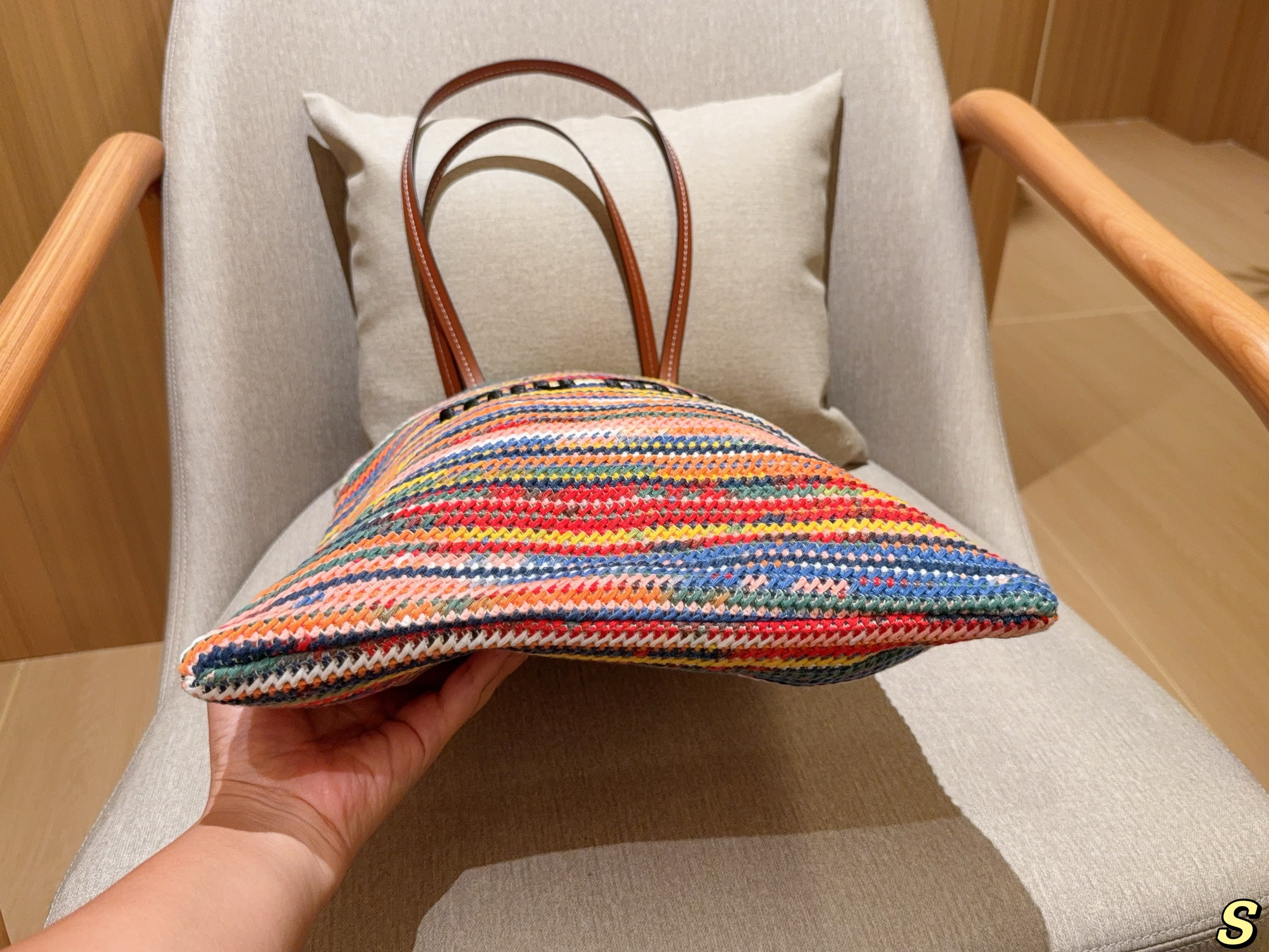 Miumiu striped tote bag