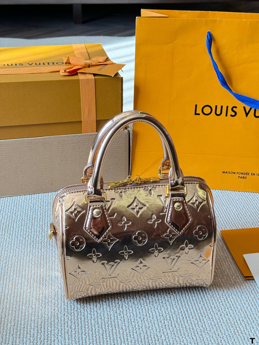 LV Alma BB silver handbag classic Monogram pattern