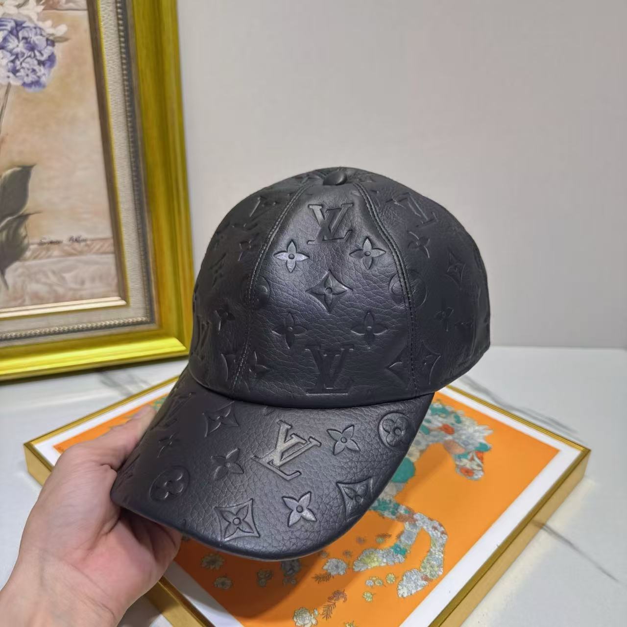 LV lambskin baseball cap